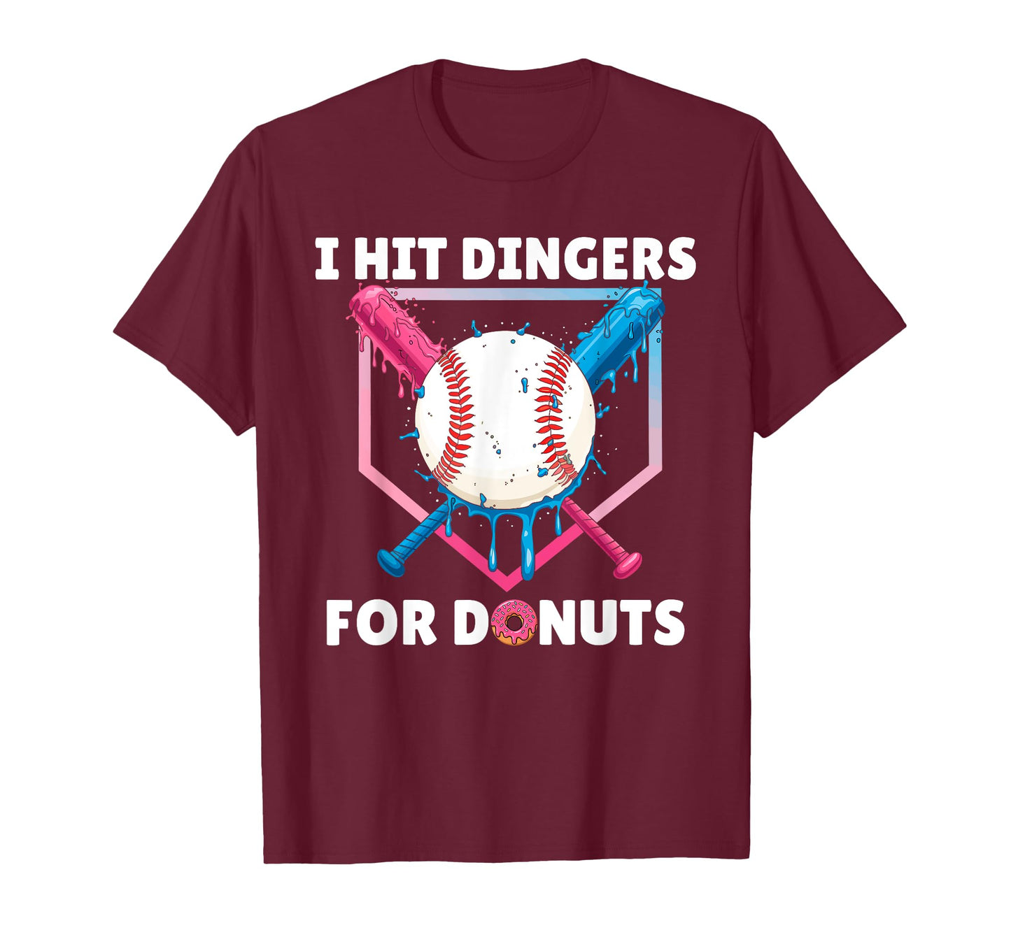 Baseball I Hit Dingers For Donuts Funny Donuts And Dingers T-Shirt
