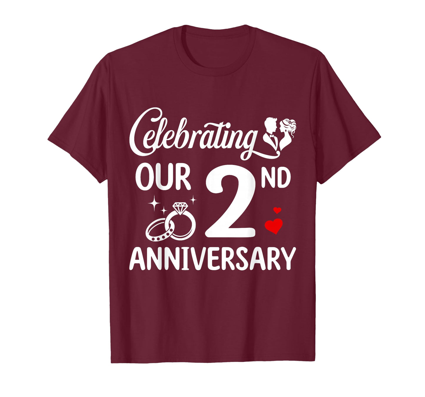 Celebrating Our 2nd Wedding Anniversary Marriage 2 Years T-Shirt