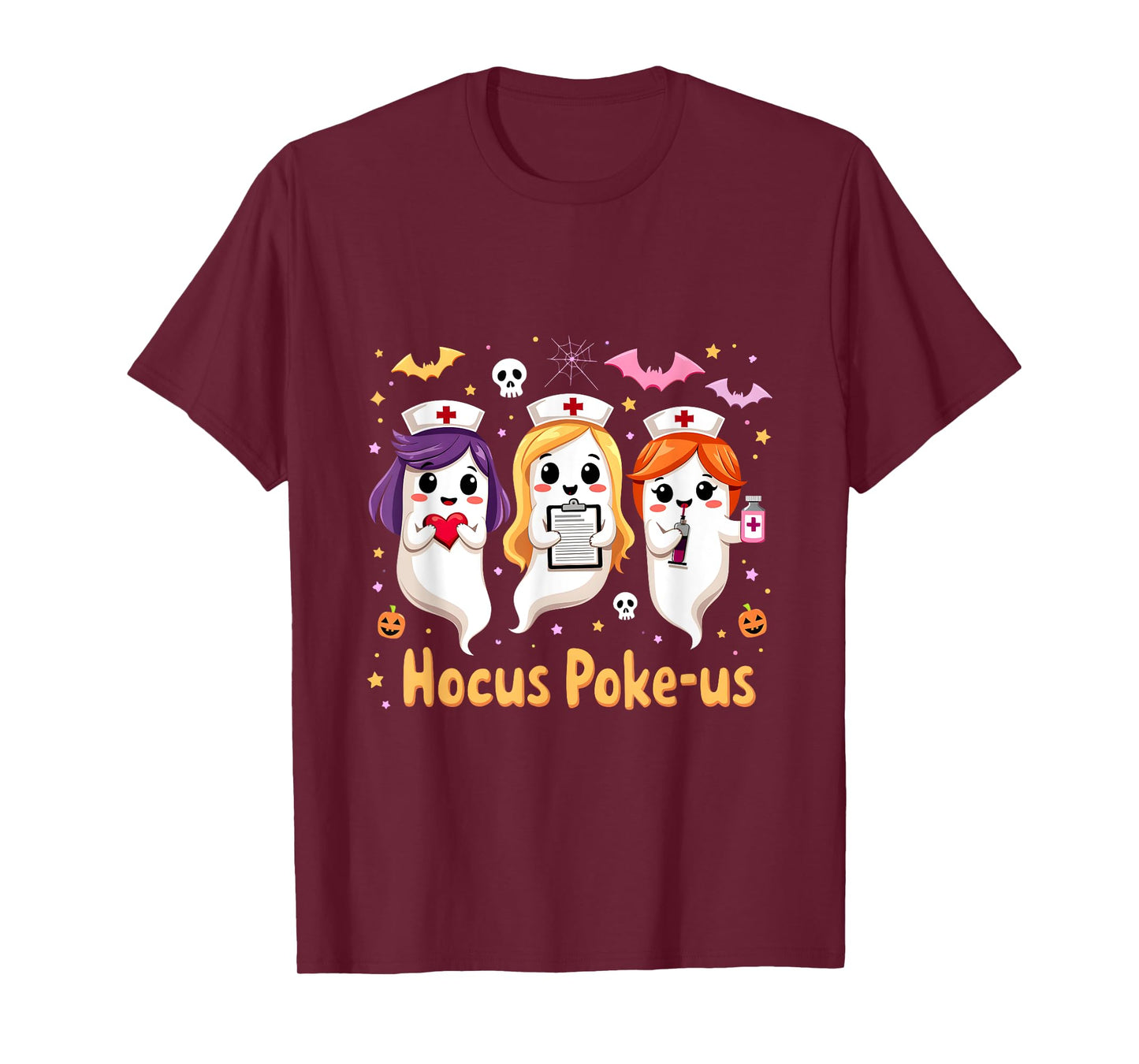 Funny Halloween Nurse Nursing Hocus Poke-Us Witches Nurse T-Shirt