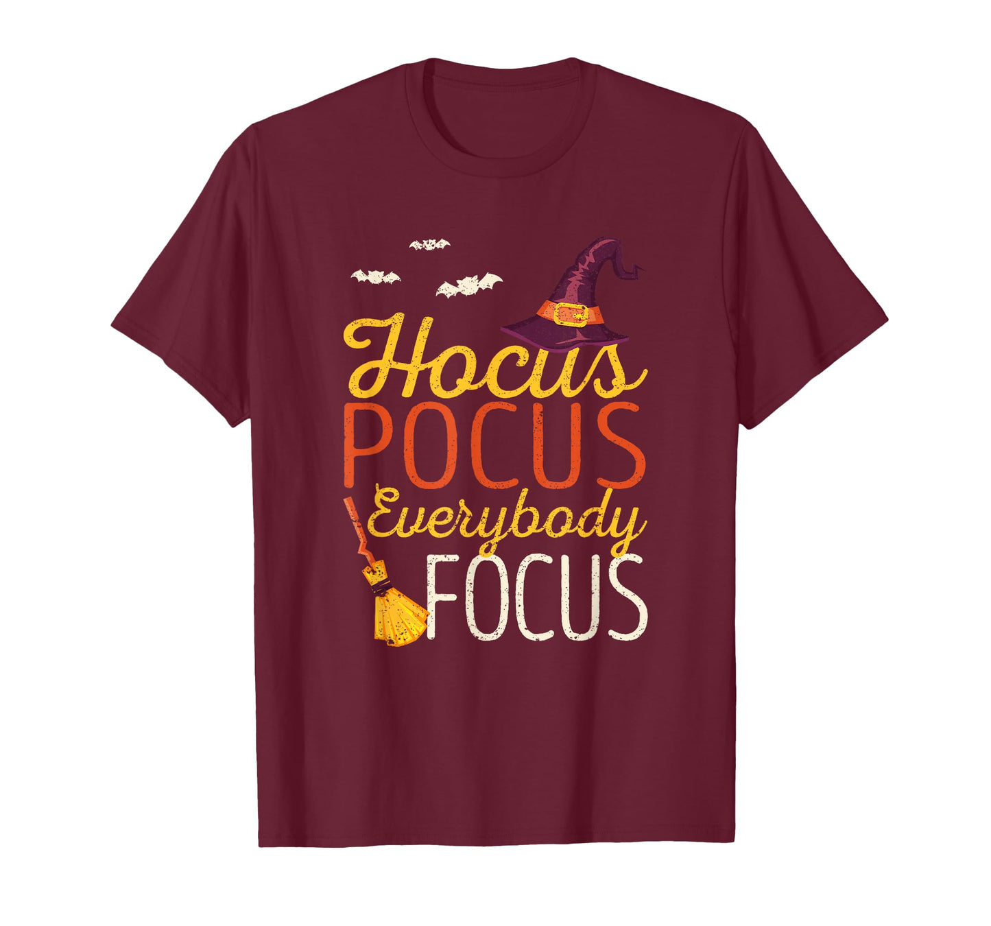 Hocus Pocus Everybody Focus Funny Halloween Teacher Witch T-Shirt for Men Women Kids