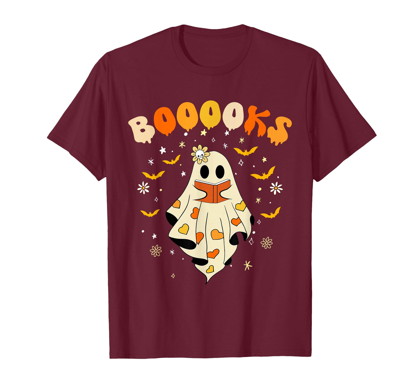 Cute Boooks Ghost Read More Books Funny Teacher Halloween T-Shirt