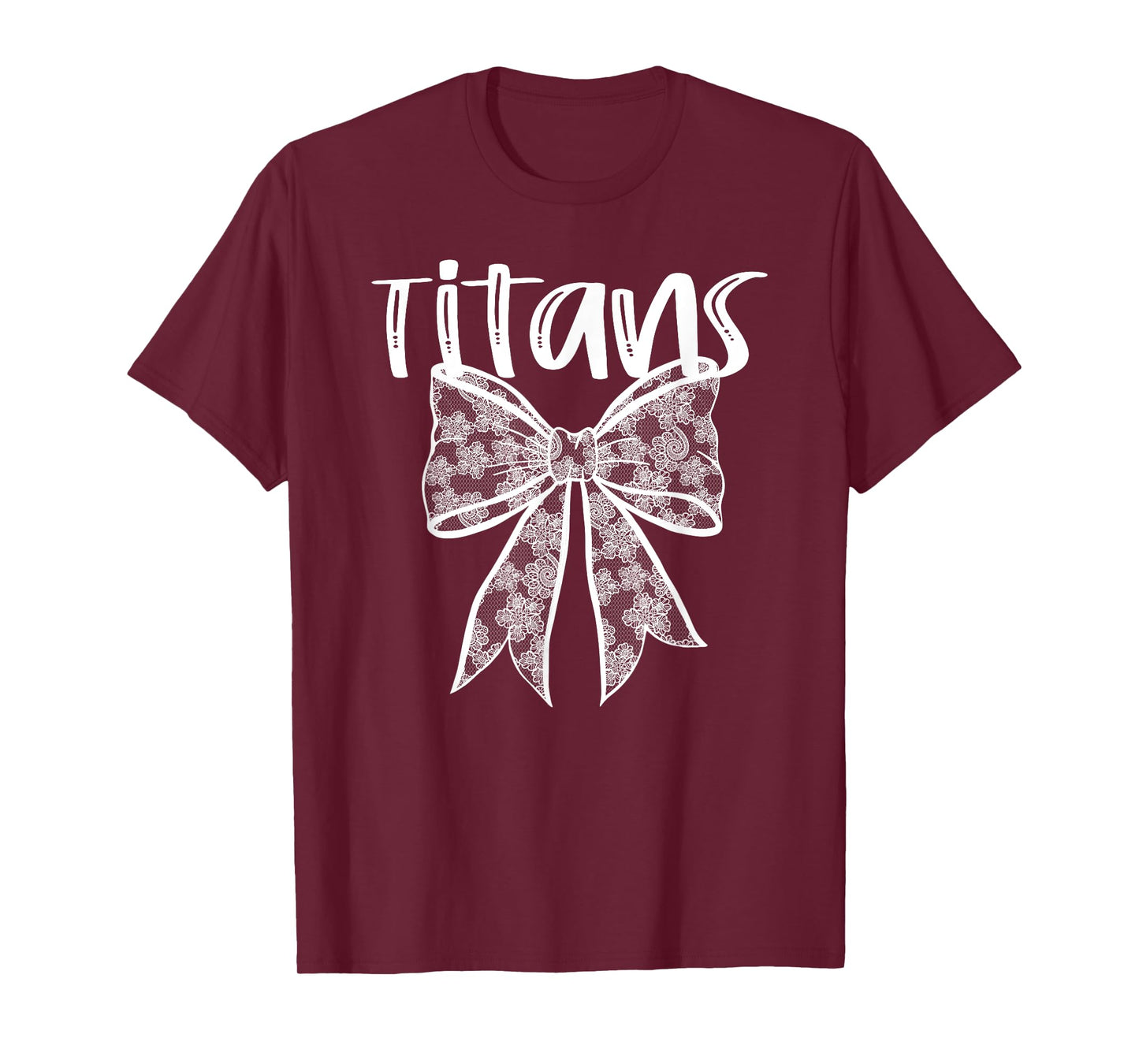 Titans Coquette Aesthetic Girly Team Mascot Lace Bow Preppy T-Shirt
