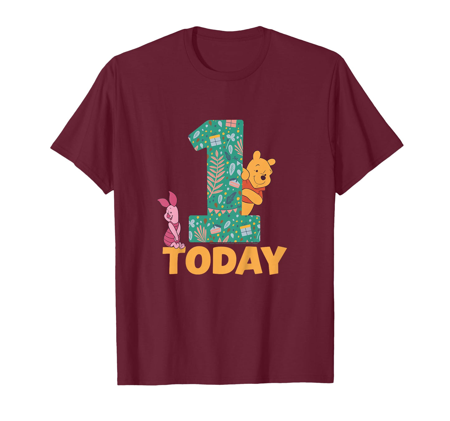 Disney Winnie the Pooh & Piglet Birthday 1 Year Old Today T-Shirt
