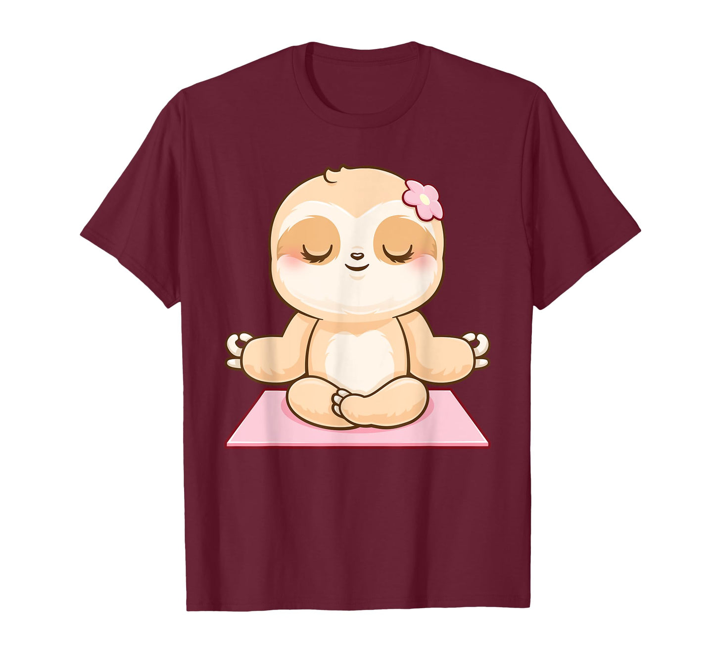 Girls Yoga Meditating Cute Fitness Meditation Sloth T-Shirt