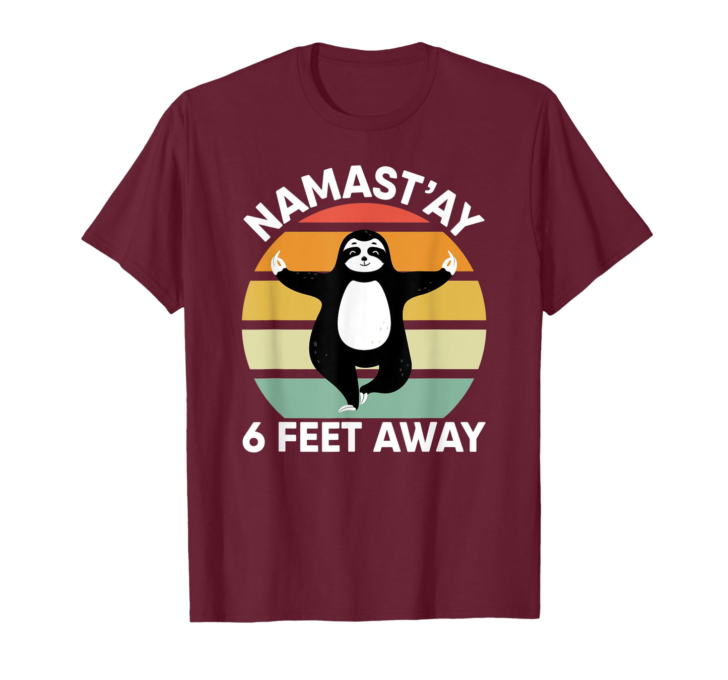 Namastay 6 Feet Away Sloth Shirt Kids Social Distancing 2020 T-Shirt