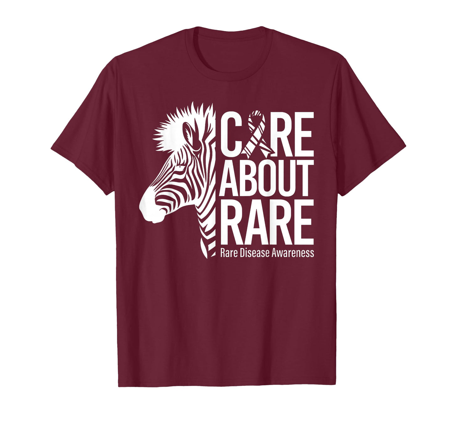 Care About Rare Disease Awareness Zebra Ribbon T-Shirt