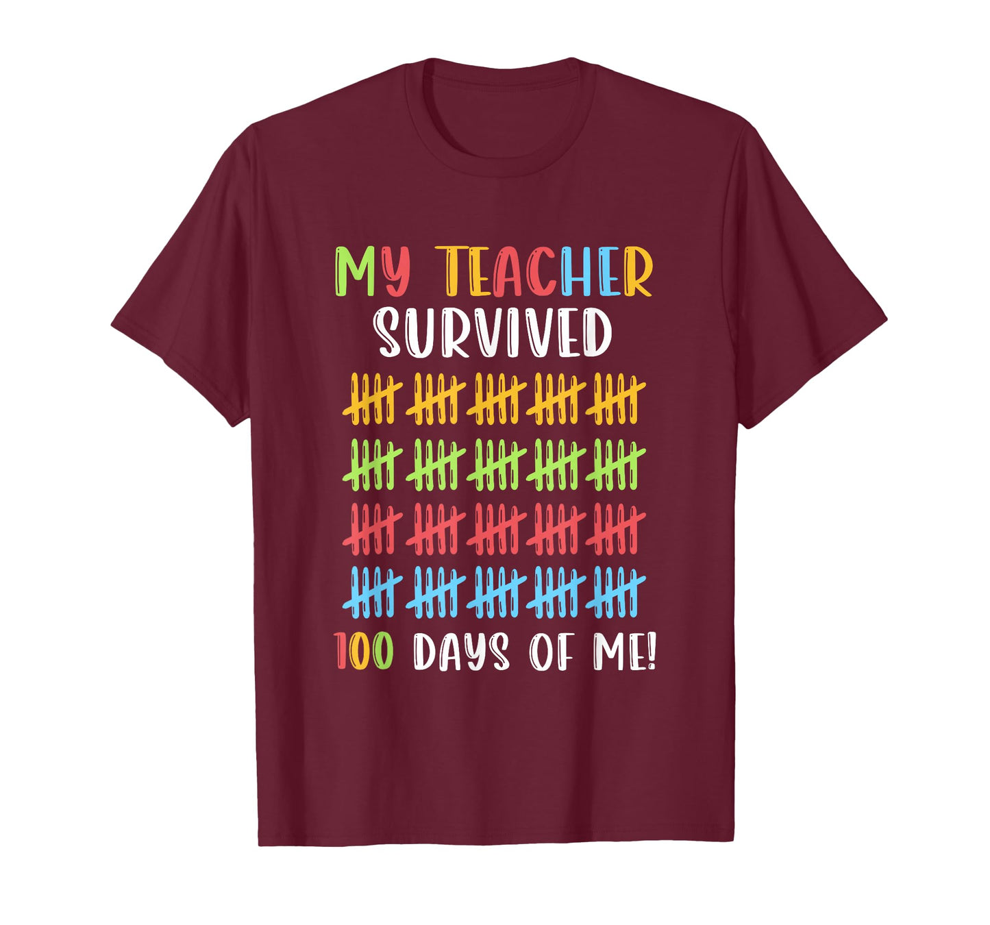 My Teacher Survived 100 Days of Me Boy Girl 100th Day School T-Shirt