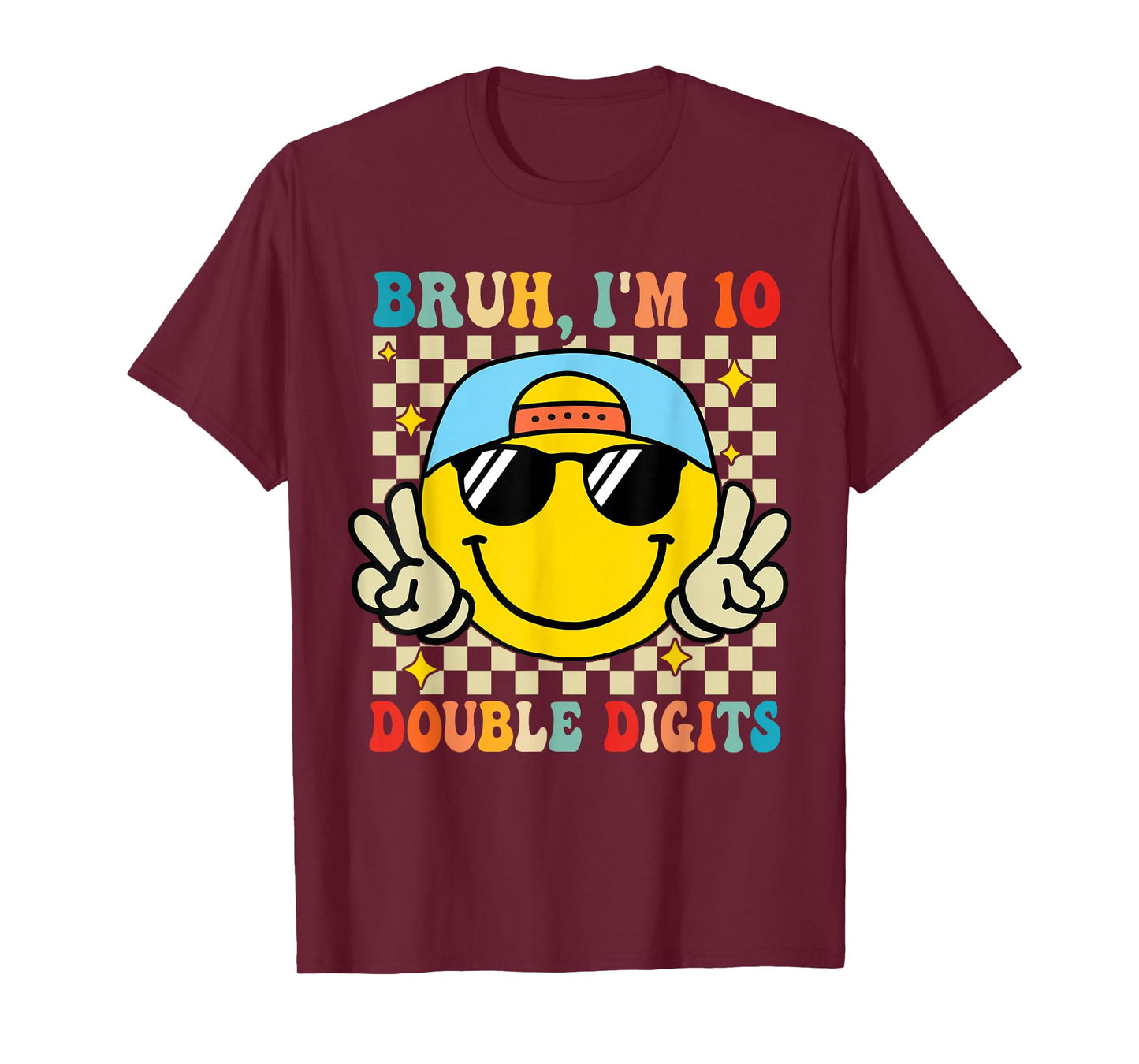 10 Years Old Birthday Bruh I'm Double Digits 10th Birthday T-Shirt