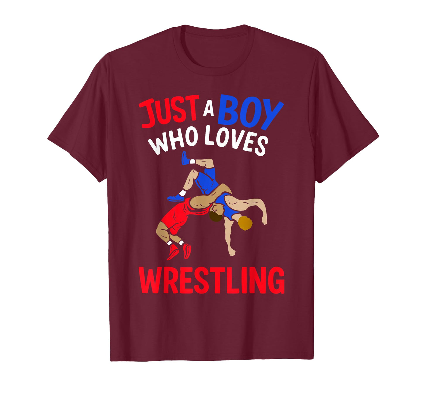 Just A Boy Who Loves Wrestling Funny Boys & Kids Wrestler T-Shirt