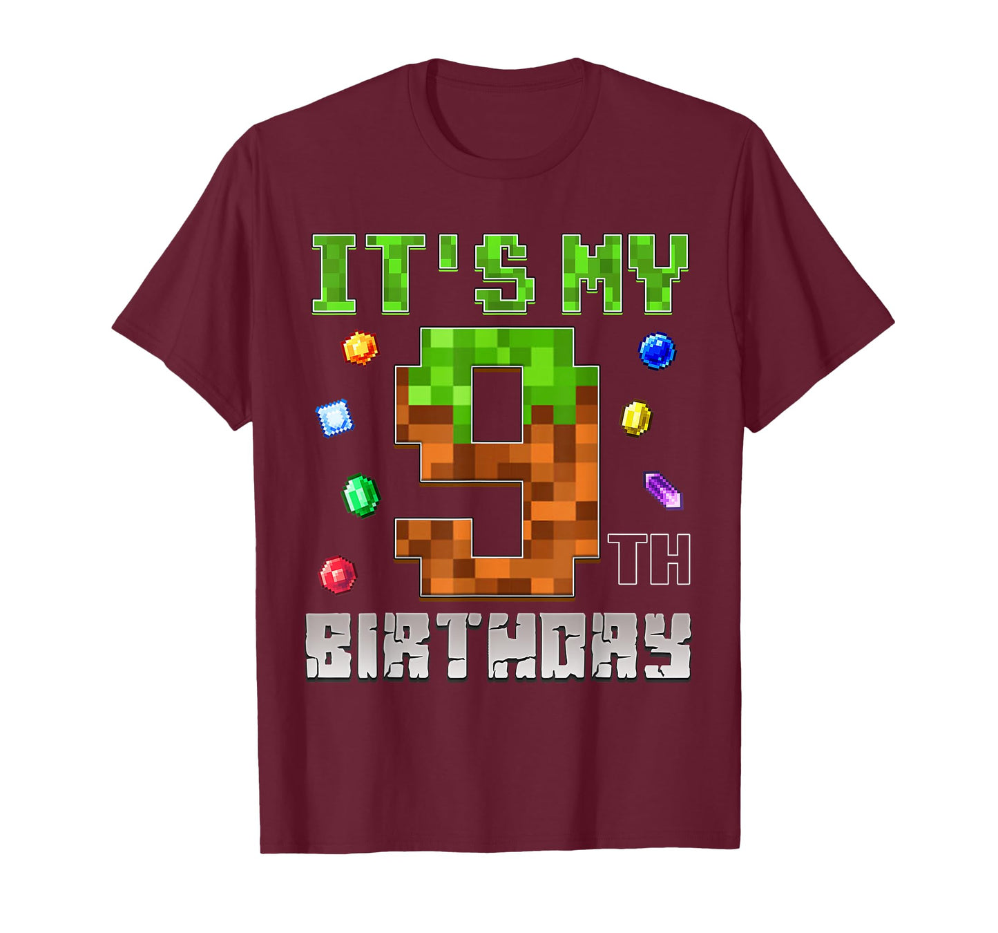 Birthday Boy Shirt It's My 9th Birthday Video Game Pixel T-Shirt