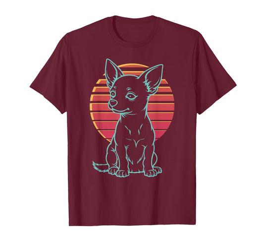 Chihuahua Lover Dog Owner Retro Synthwave 80s T-Shirt