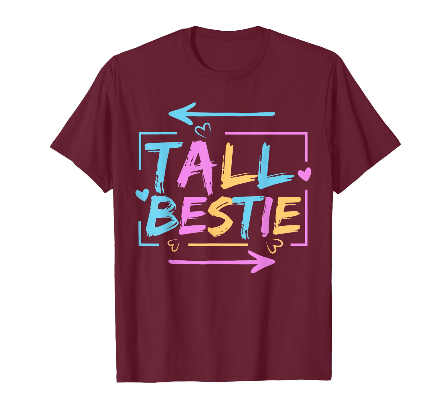 Best Friend Matching Tall Short Bestie Besties Matching BFF T-Shirt
