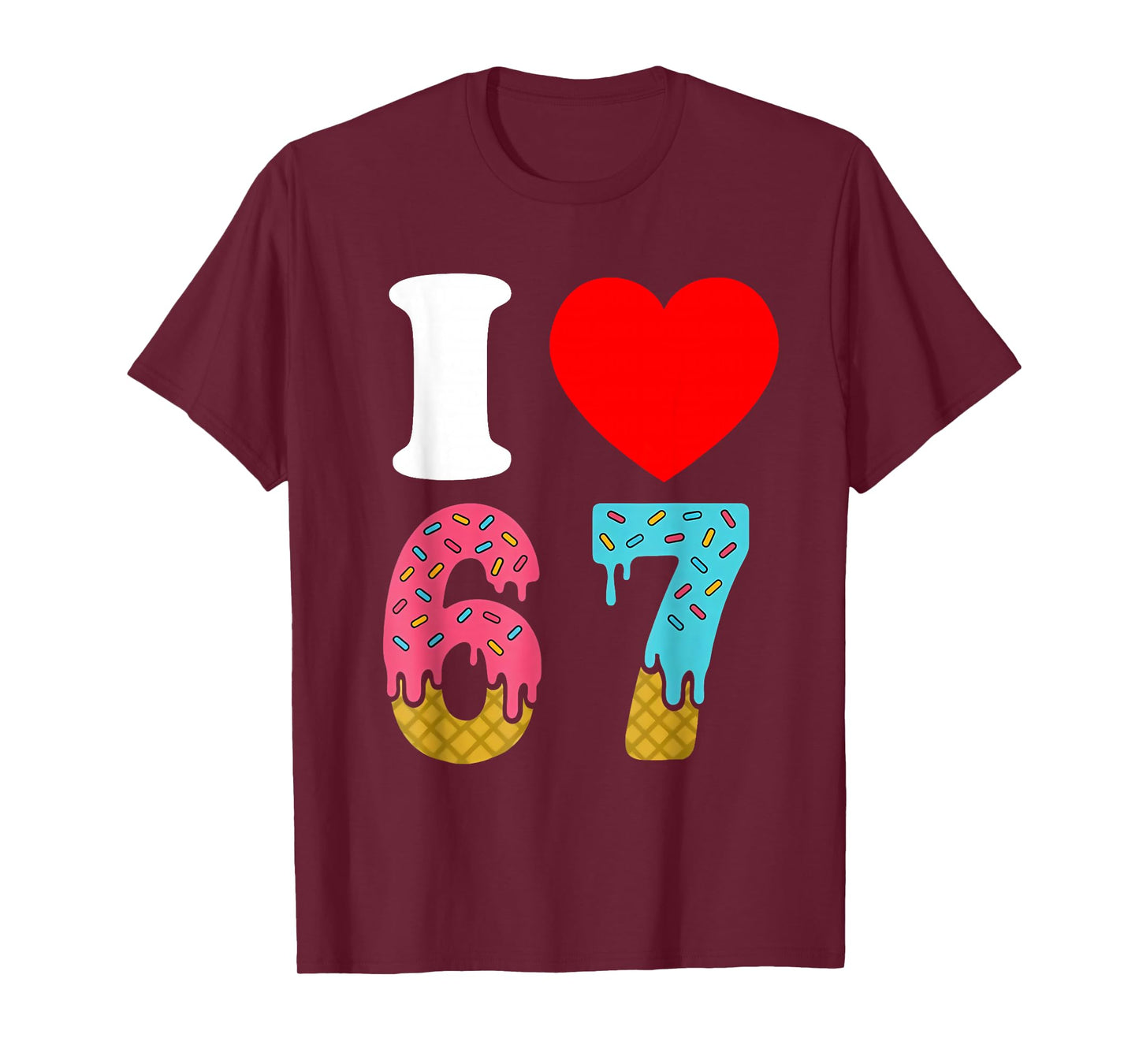 Number 67 I Love Six Seven Classic 6 7 67 Meme Couple T-Shirt