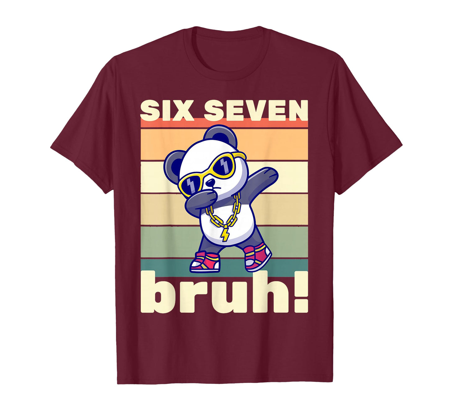 67 Meme Funny Six Seven Bruh Kids Boys Girls Dabbing Panda T-Shirt