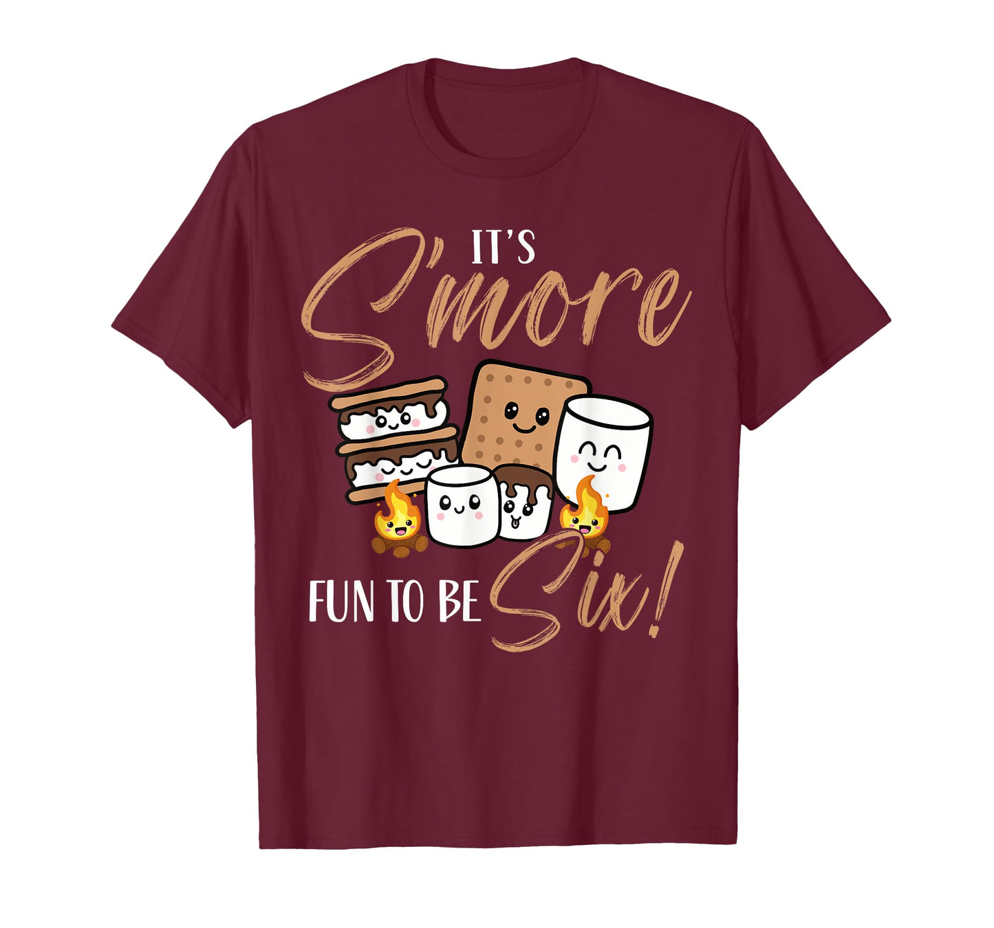 Birthday Campfire Marshmallow It's S'more Fun To Be Six 6th T-Shirt