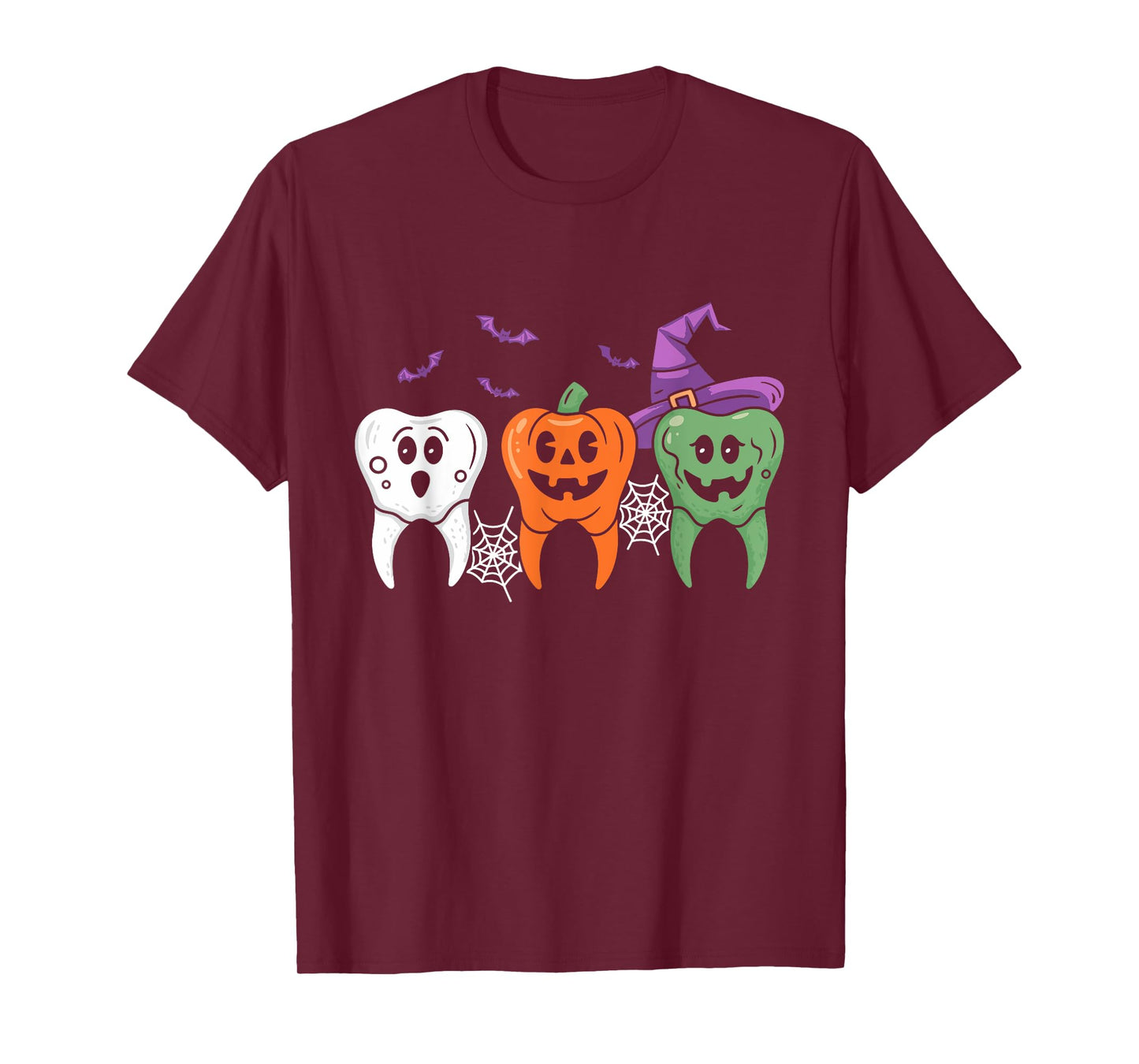 Teeth Ghost Pumpkin Witch Cute Dental Halloween Dentist T-Shirt