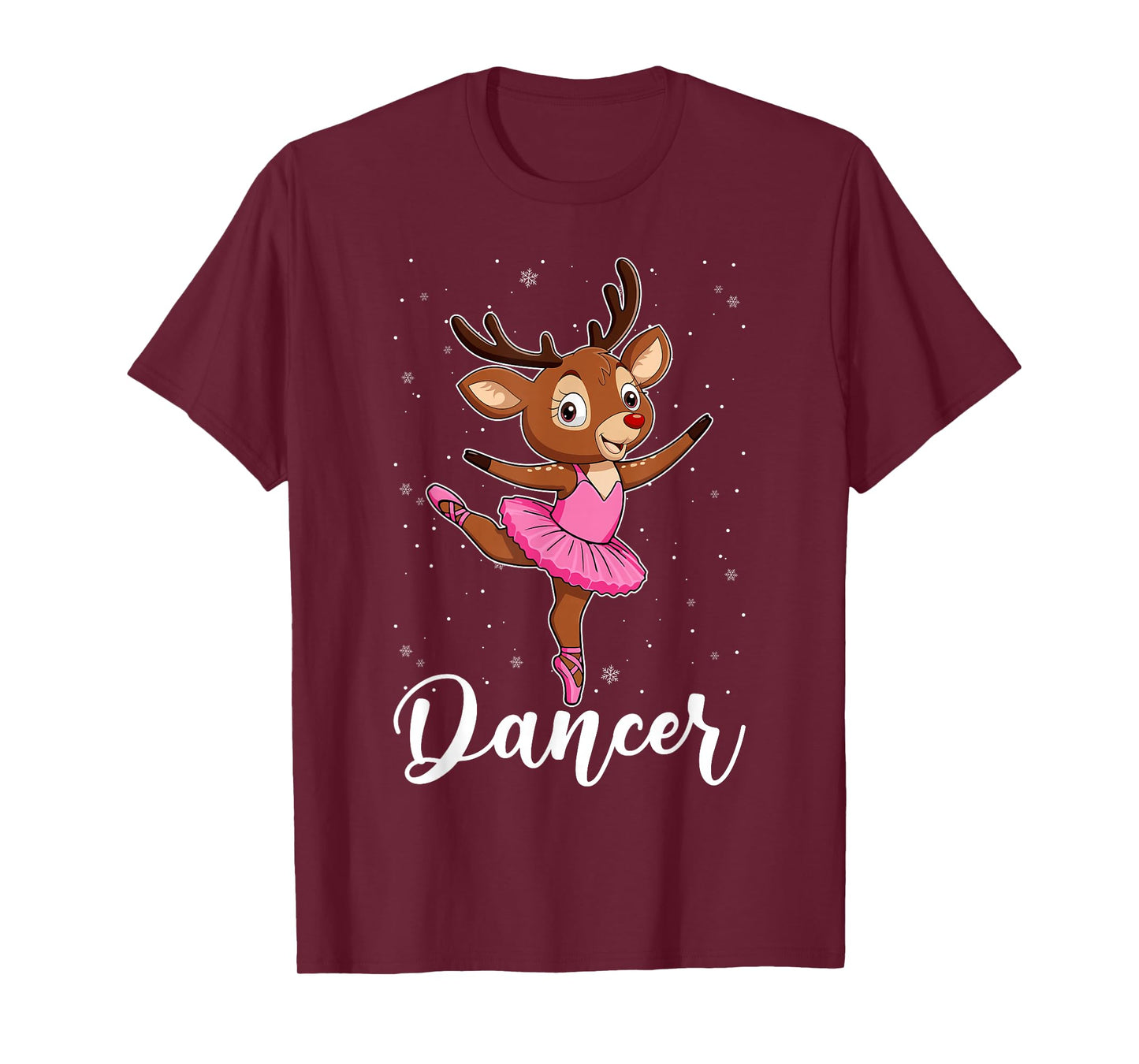 Ballet Dancer Reindeer Ballerinas Christmas PJS Women Girls T-Shirt