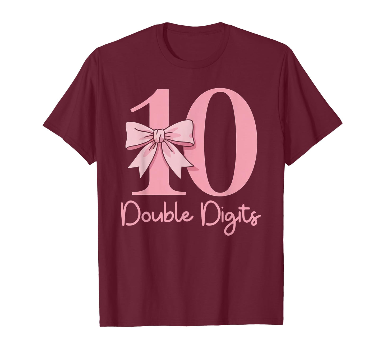 10 Double Digits 10th Birthday Coquette 10 Year Old Girl T-Shirt