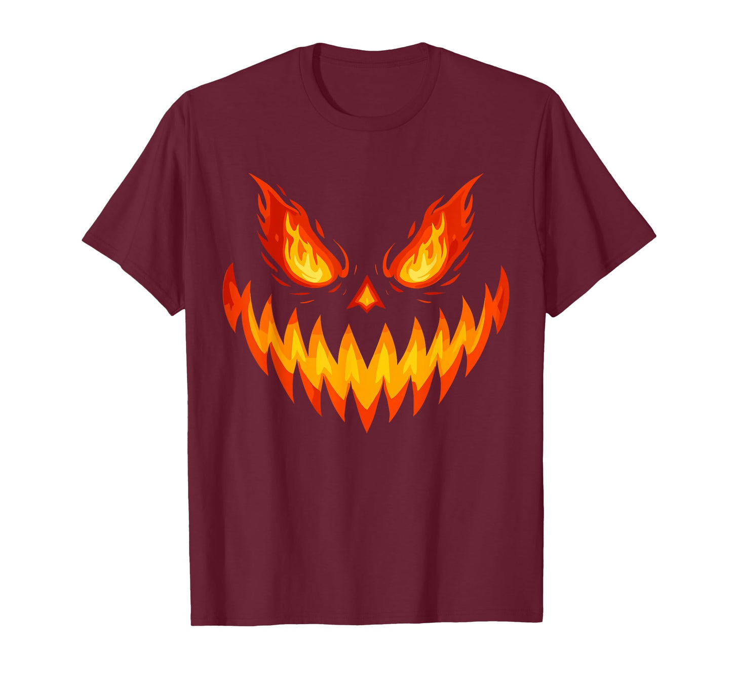 Scary Spooky Jack O Lantern Face Pumpkin Halloween Men Boys T-Shirt