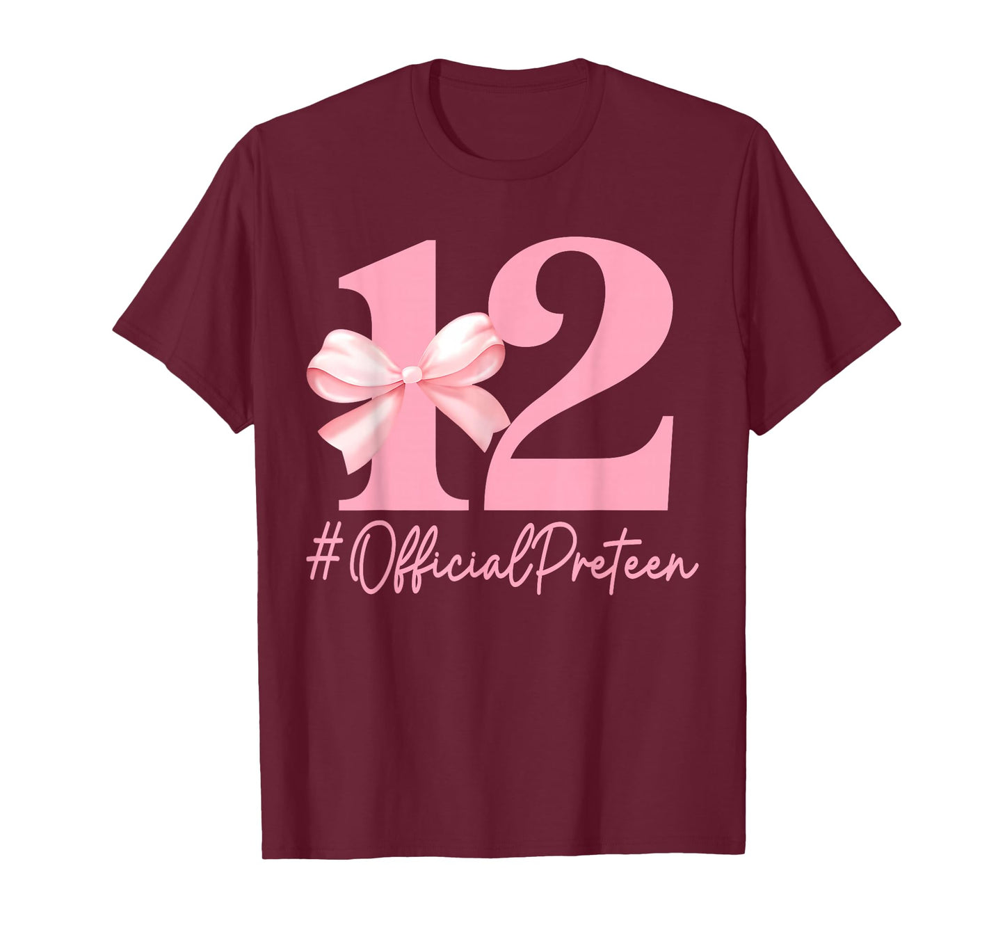 Birthday Girl Pink Coquette Bow 12 Year Old Aesthetic Girly T-Shirt