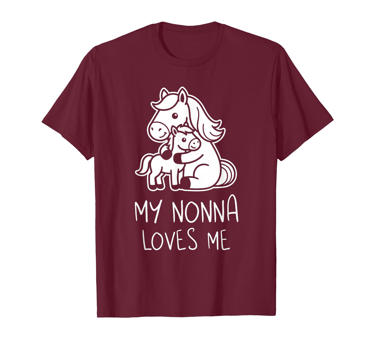Cute Baby & Grandma My Nonna Loves Me Horse T-Shirt
