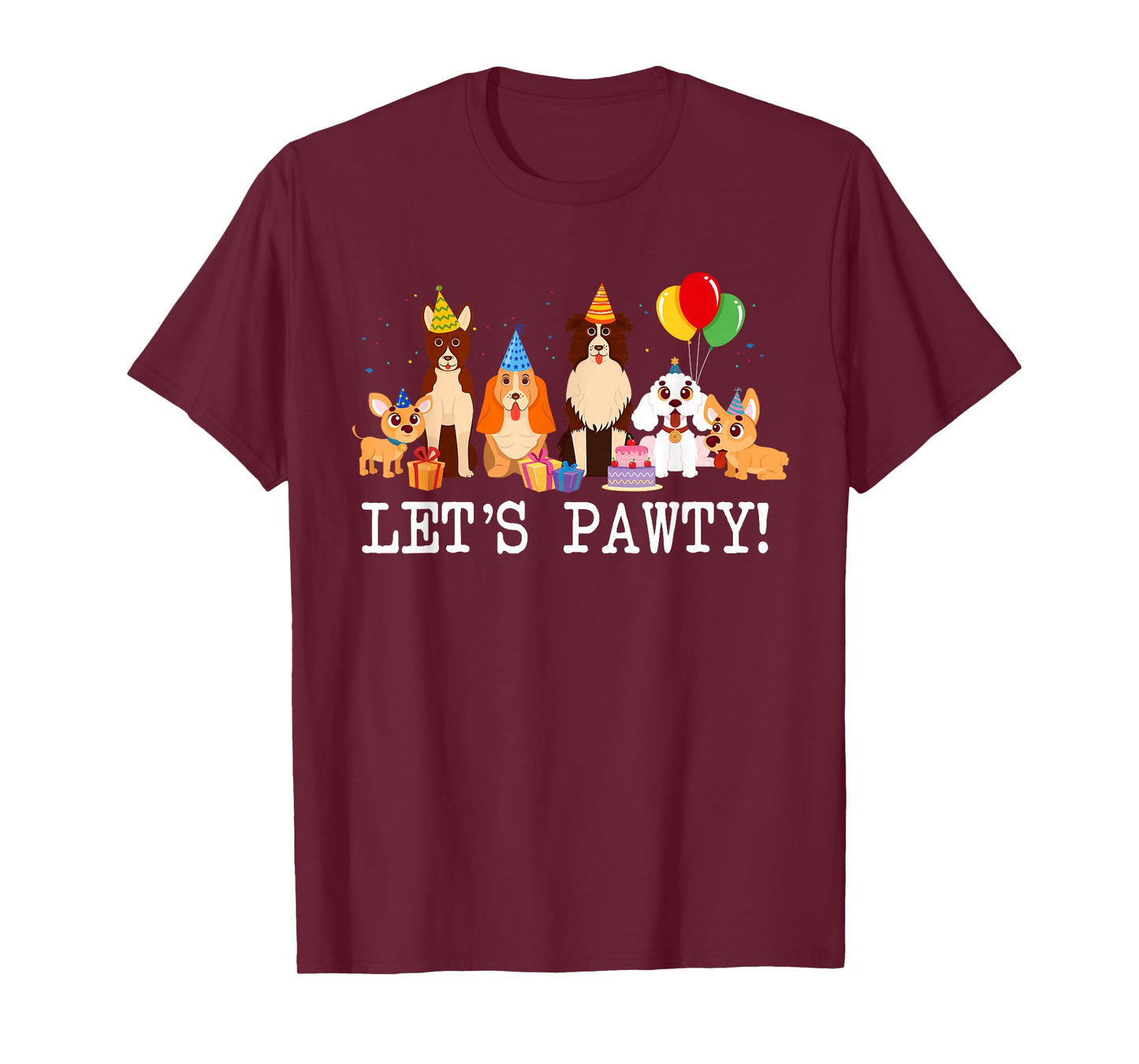 Let’s Pawty Dogs Themed Birthday Family Matching Party T-Shirt