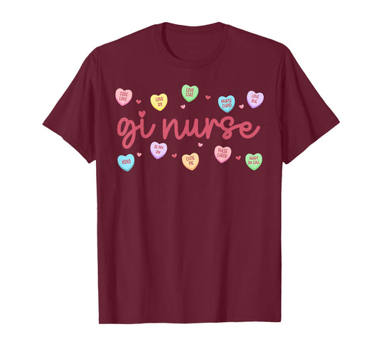GI Nurse Valentines Day Conversation Heart Gastrointestinal T-Shirt
