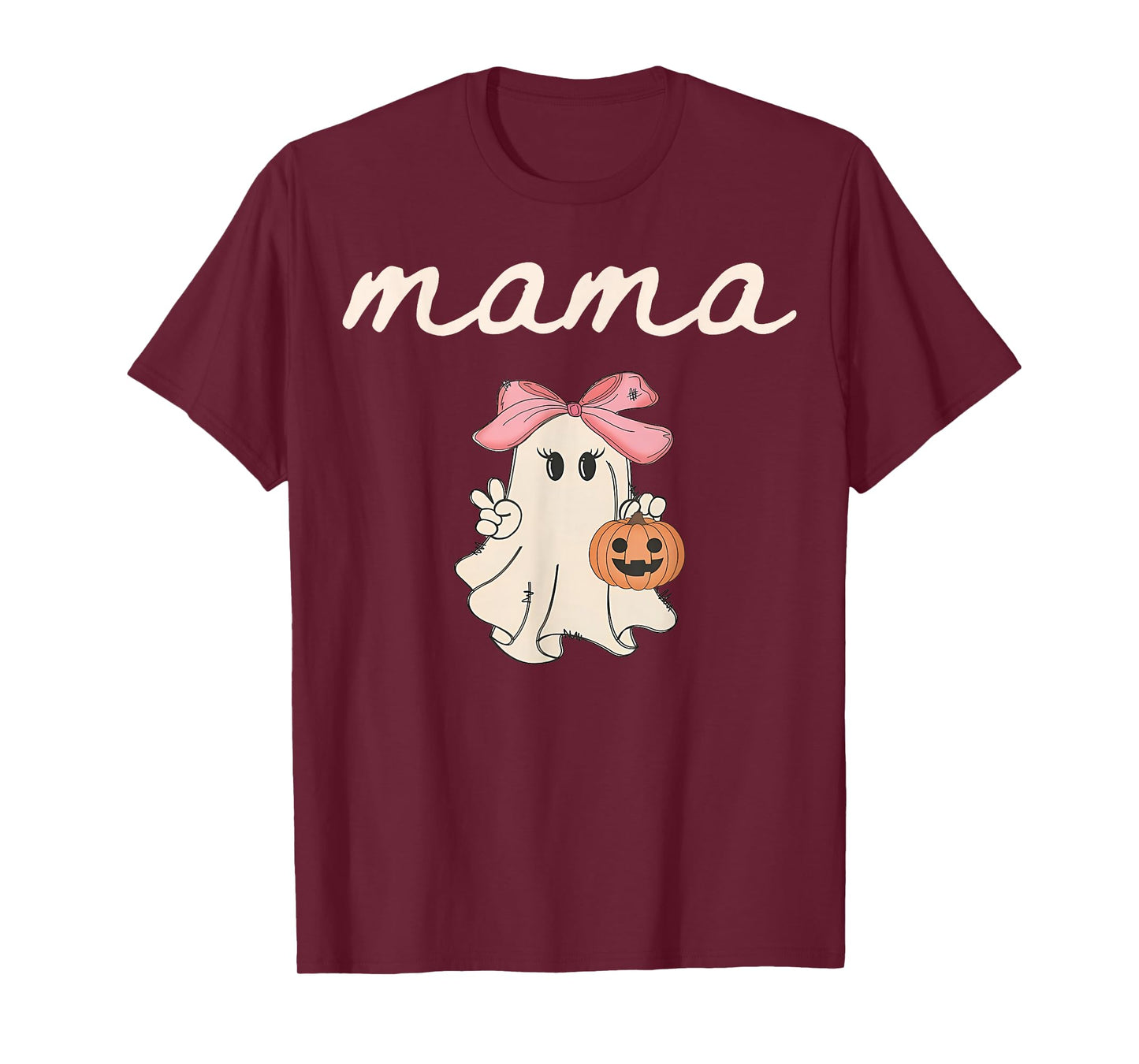 Mama Ghost Boo One Spooky Mom First Halloween Birthday Boy T-Shirt