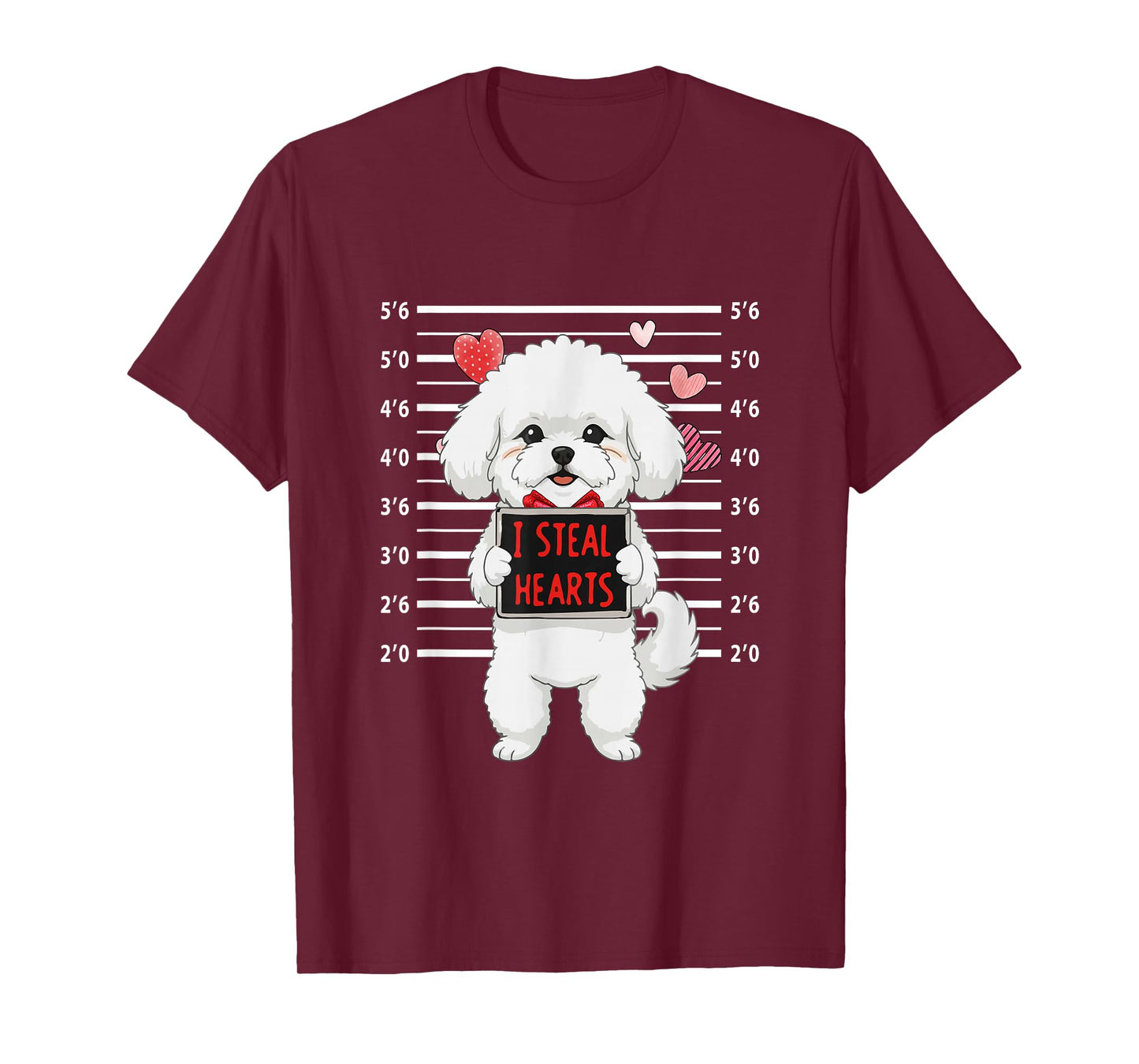 I Steal Cute Hearts Valentine's Day Bichon Frise Lover Owner T-Shirt
