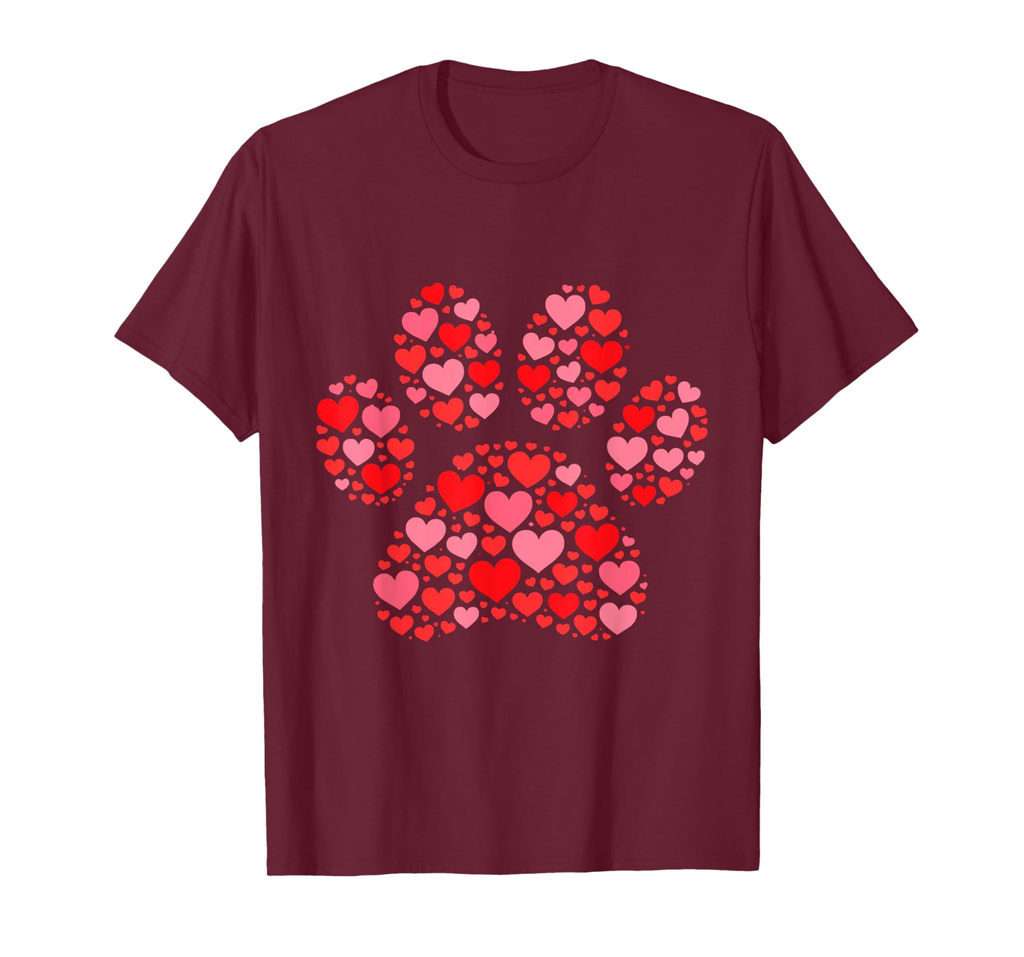 Valentines Day Cat Paw Print Cute T-Shirt
