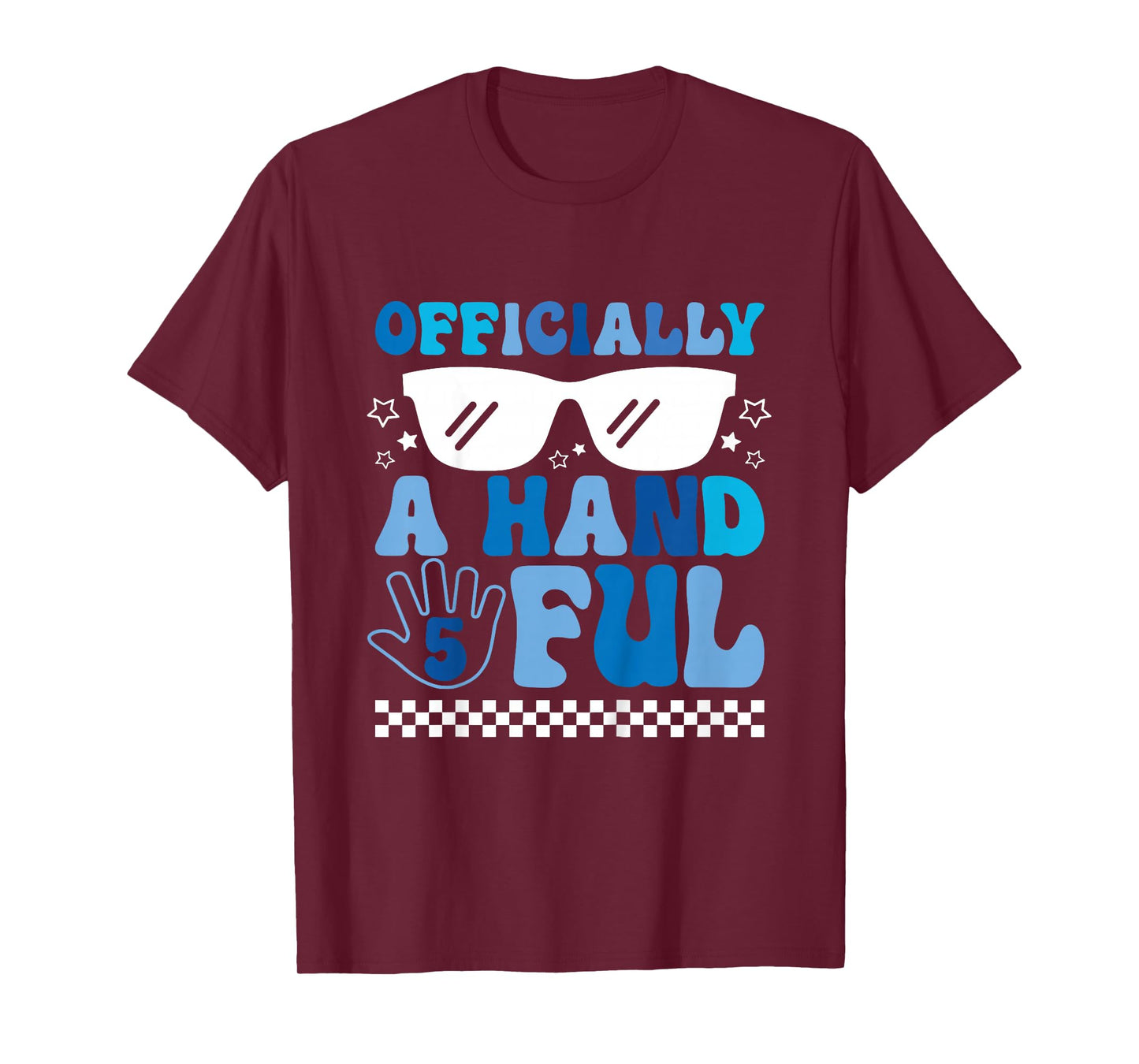 Kids Kids I'm Officially a Handful 5th Birthday Party Funny Boy T-Shirt