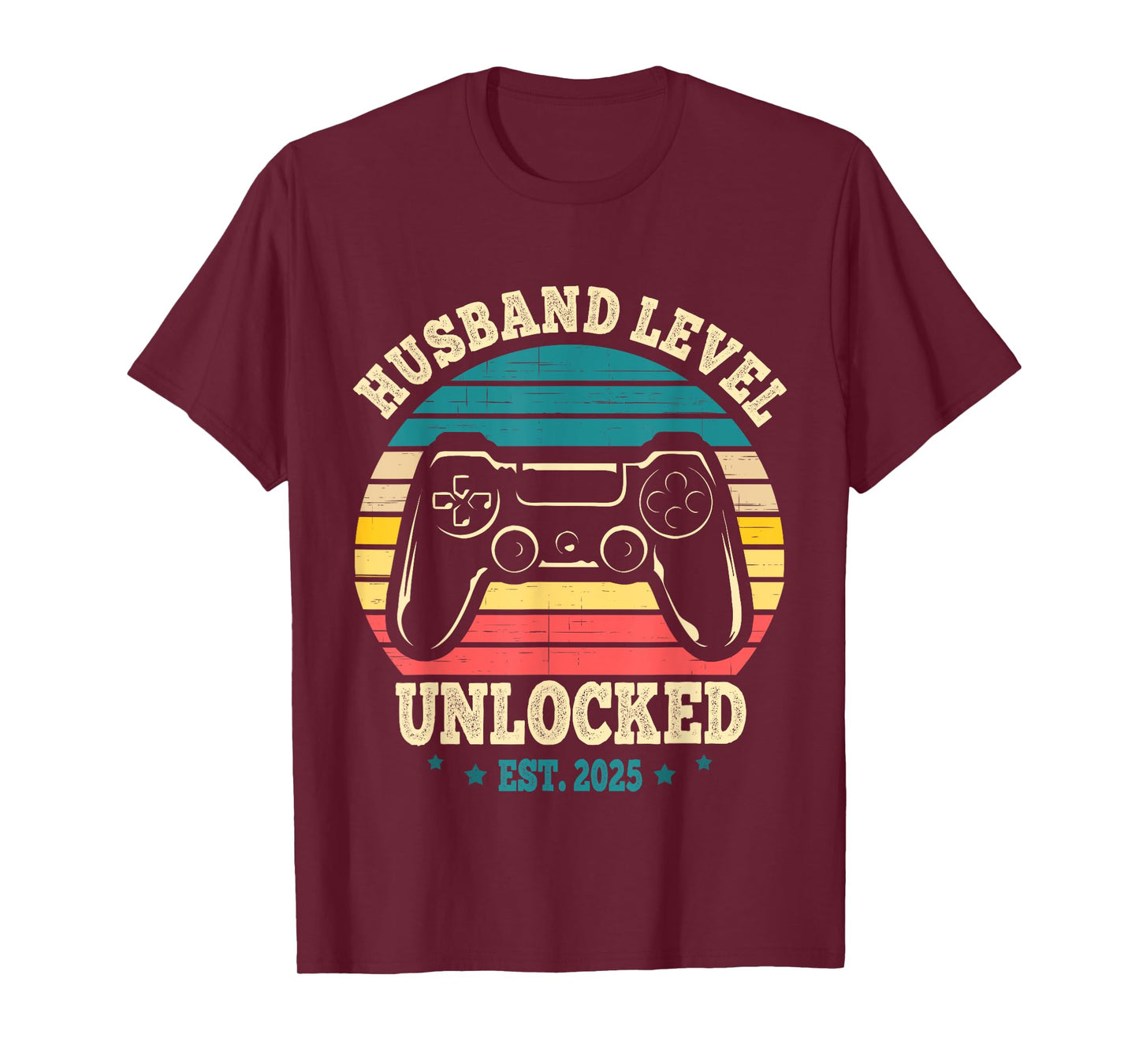 Just Married Gamer Leveled Up To Husband Level Unlocked 2025 T-Shirt