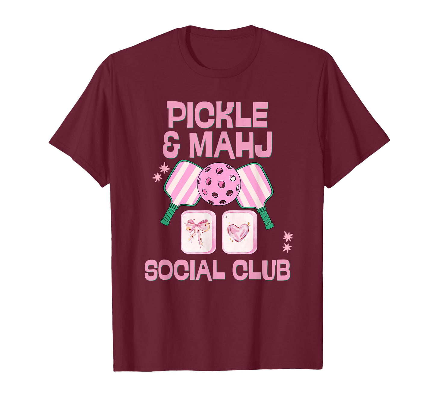 Pickle and Mahj Mahjong and Pickleball Social Club mah Jong T-Shirt
