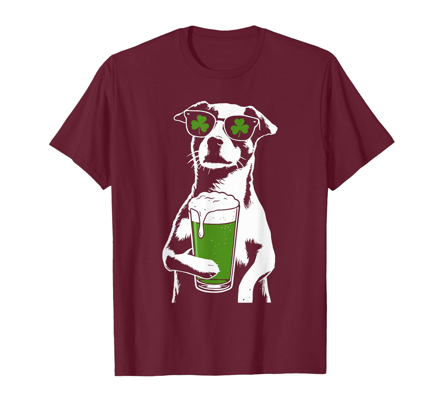 Dog Beer St Patty's Shamrock Funny St Patrick's Day T-Shirt
