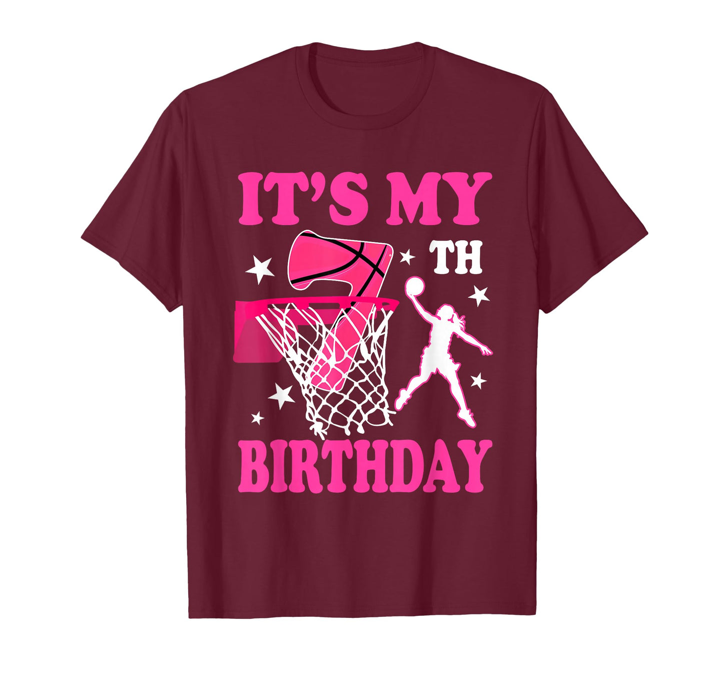 It's My 7th Birthday Girl Basketball Party 7 Years Old T-Shirt