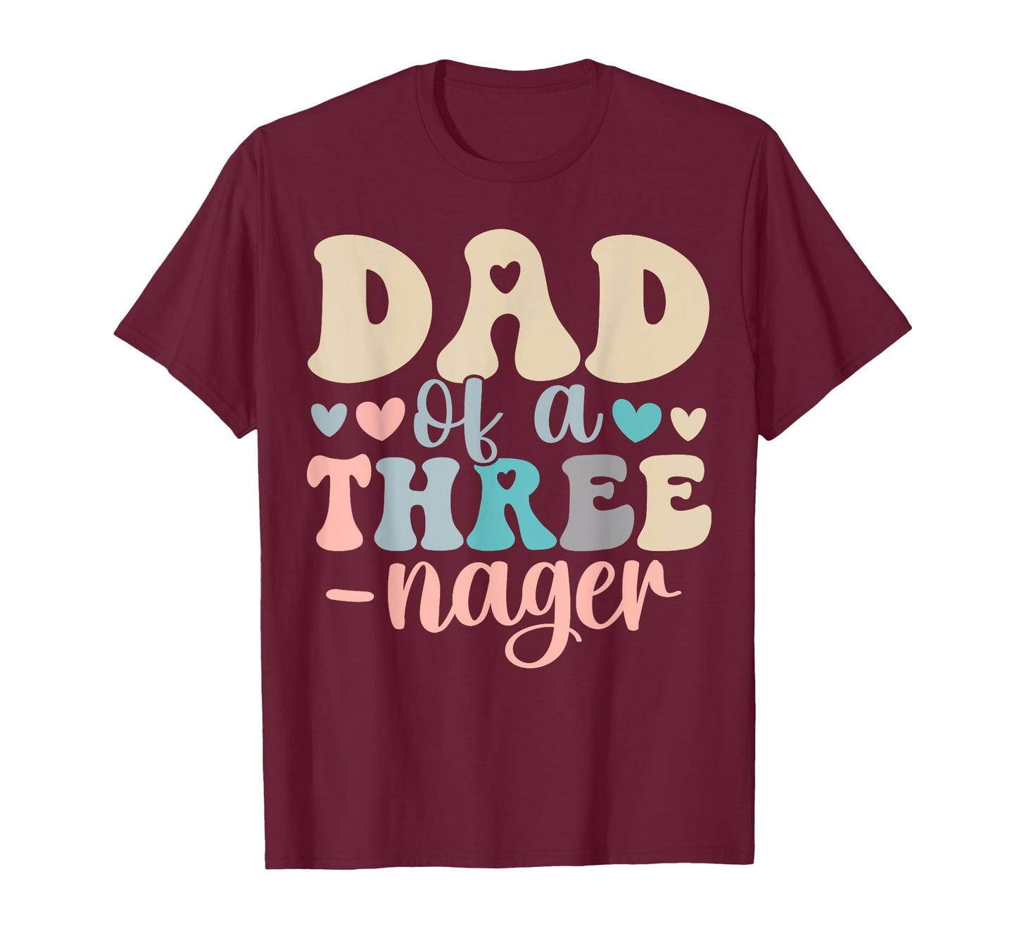 Dad Of A Threenager 3rd Birthday Matching Family Boho T-Shirt