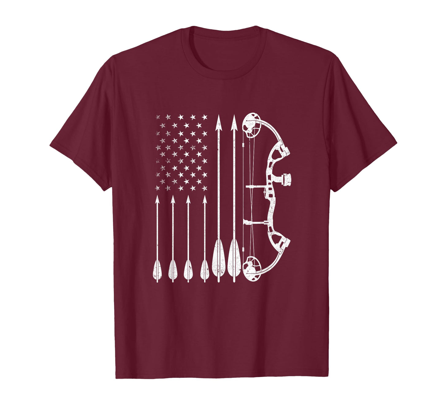American Flag Bowhunting Bow Archery For Deer Hunter Hunting T-Shirt