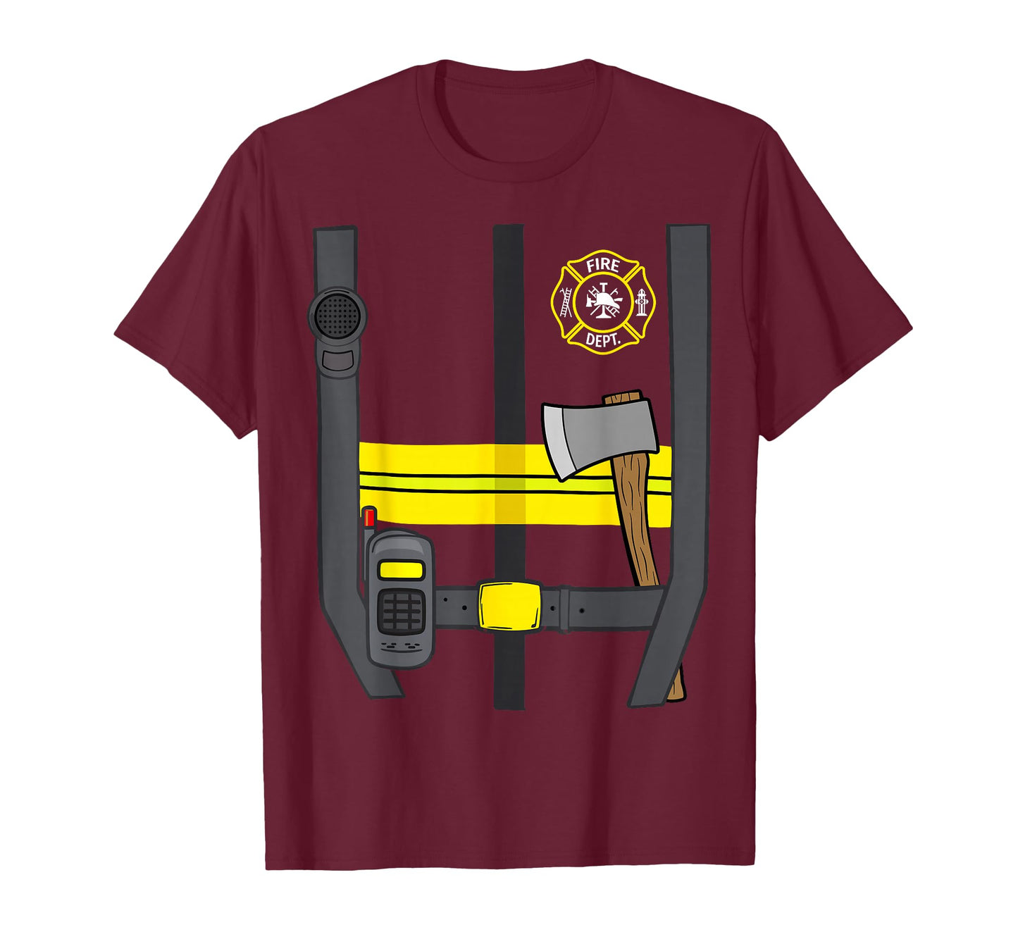 Firefighter Costume Halloween Uniform T-Shirt