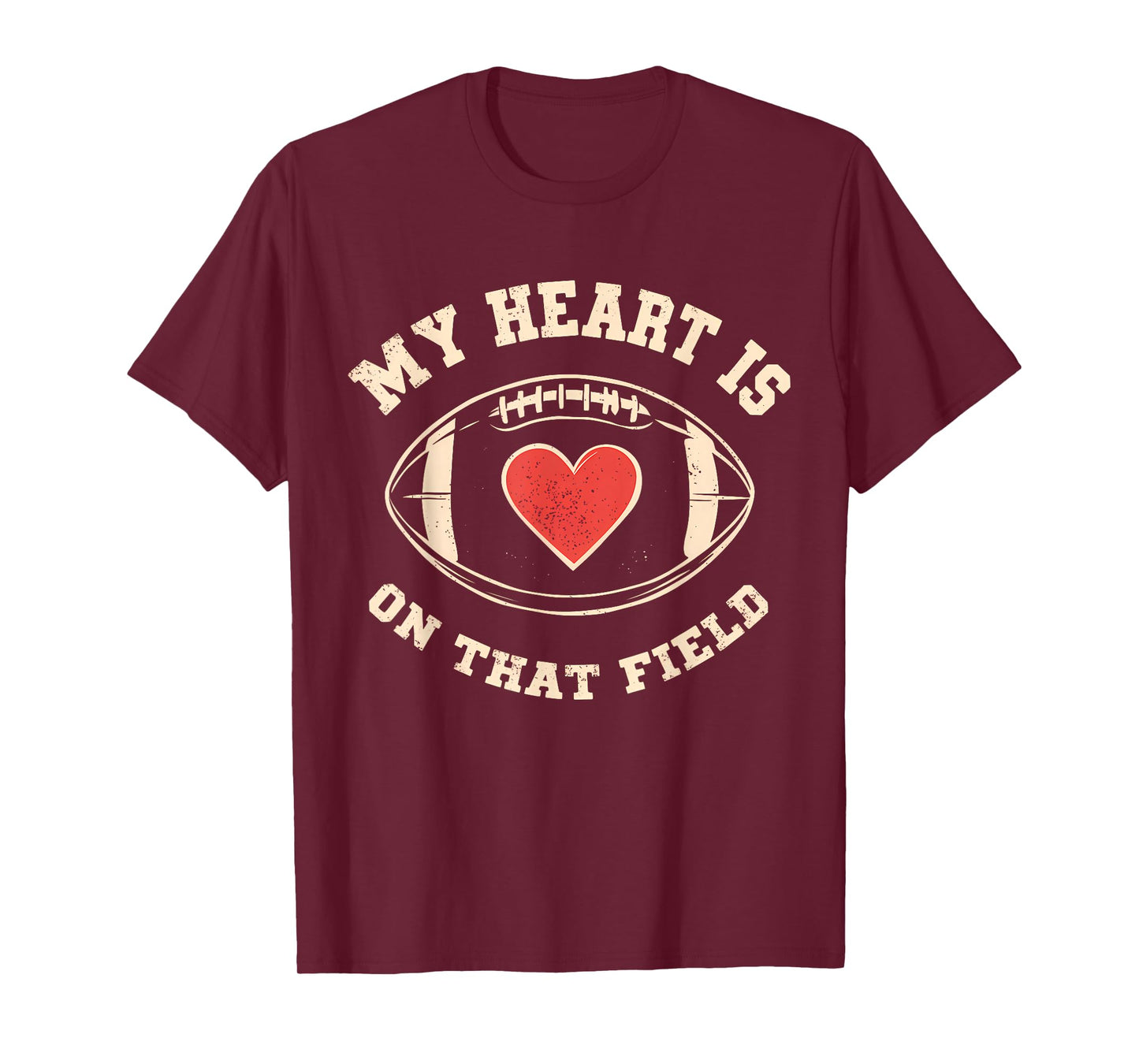 Football My Heart Is On That Field – Retro Football Lover T-Shirt