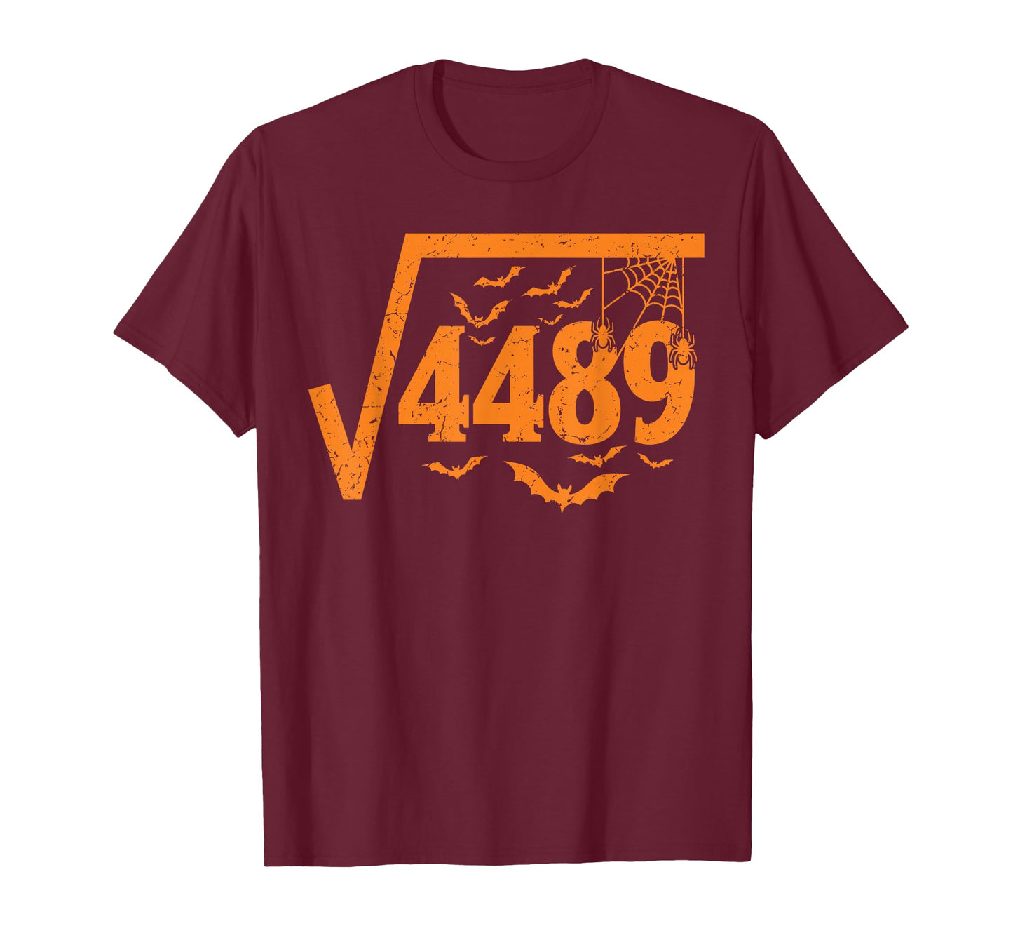 Square Root 4489 Funny Halloween Meme 67 Math Teacher T-Shirt