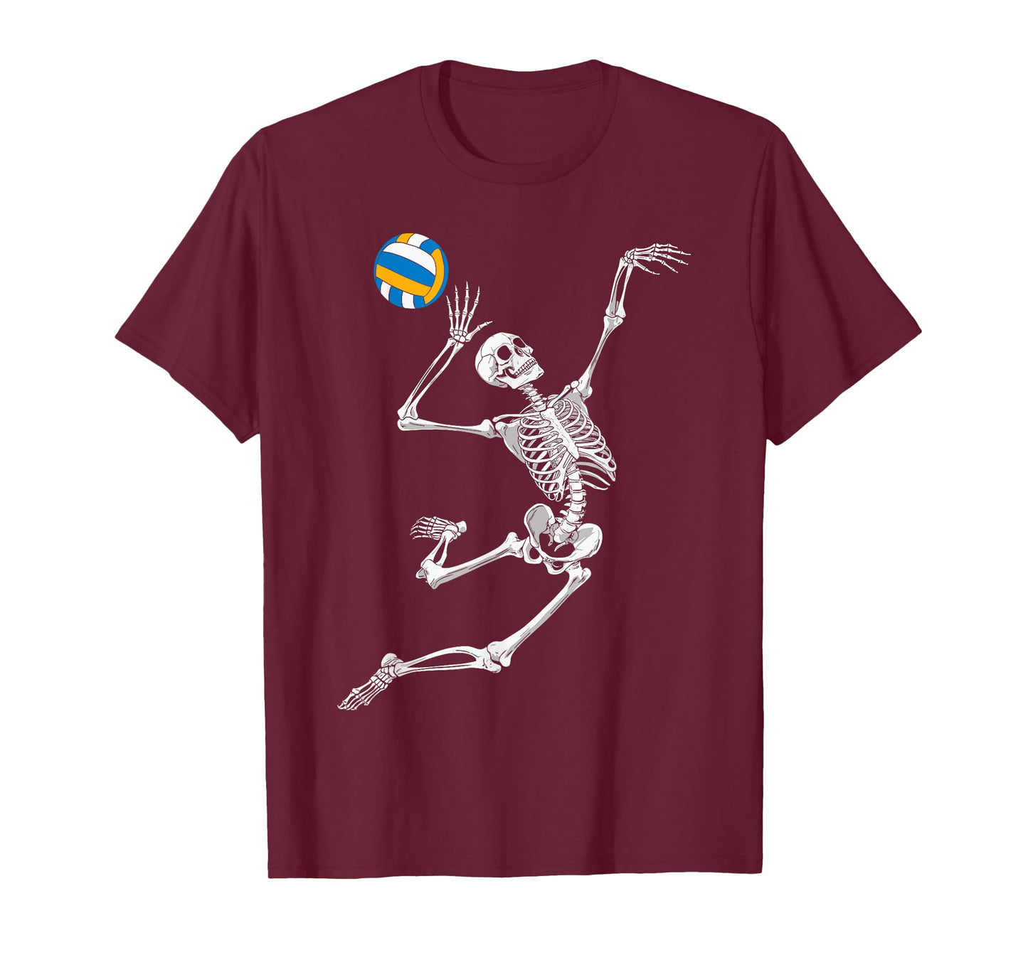 Funny Skeleton Playing Volleyball Lovers Spooky Halloween T-Shirt