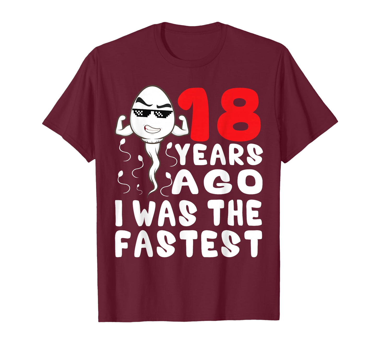 Mens 18 Years Ago I was The Fastest Funny 18th Birthday Gag T-Shirt