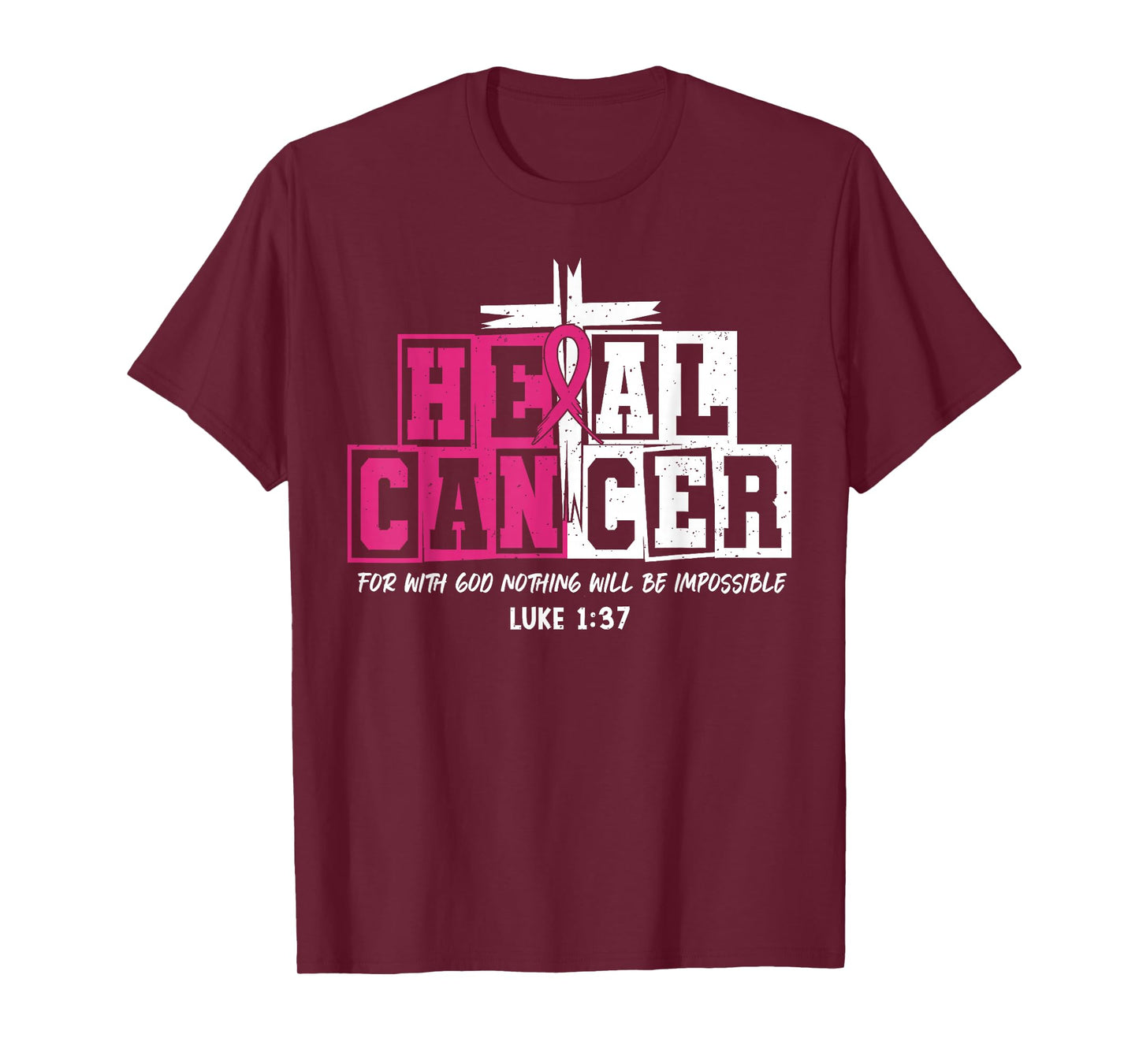 Heal Cancer Breast Cancer Awareness Christian Religious God T-Shirt