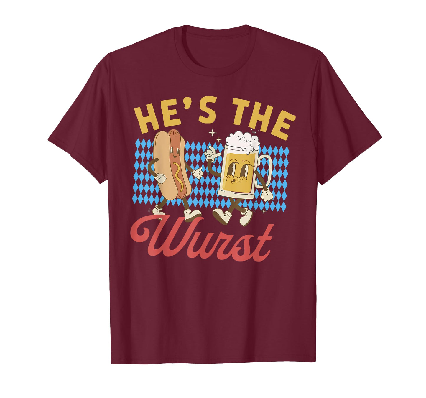 Funny Oktoberfes Hes the Wurst Shes a Brat Couples Matching T-Shirt