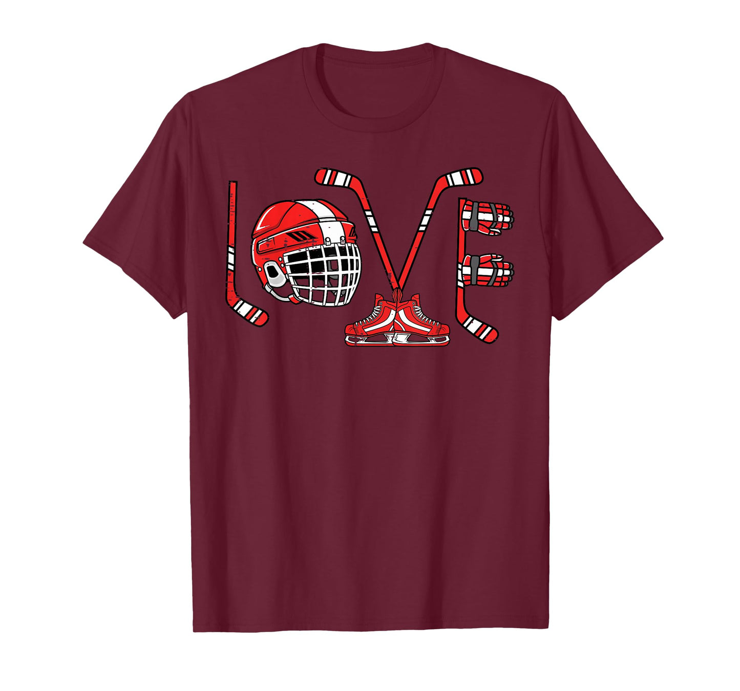 Valentines Day Love Ice Hockey Items Men Boys Kids Teens T-Shirt