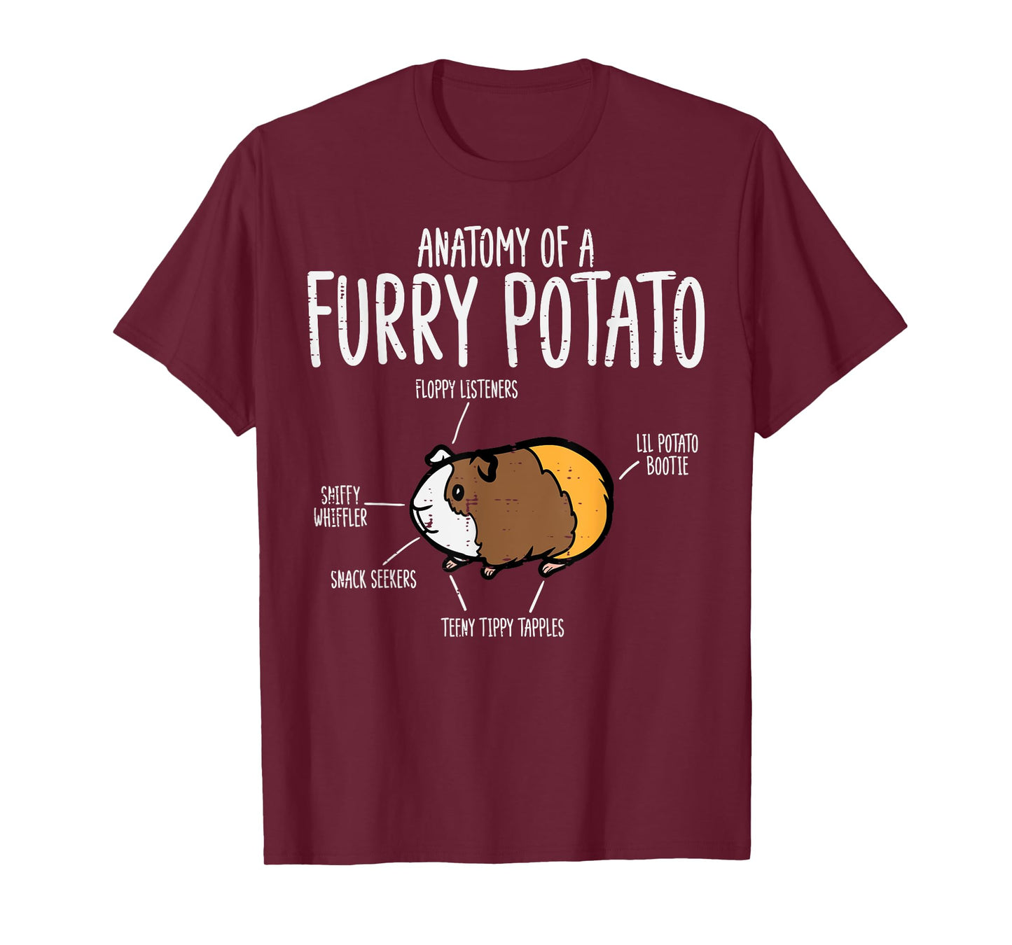 Guinea Pig Anatomy Of Furry Potato Funny Cavy Men Women Kids T-Shirt