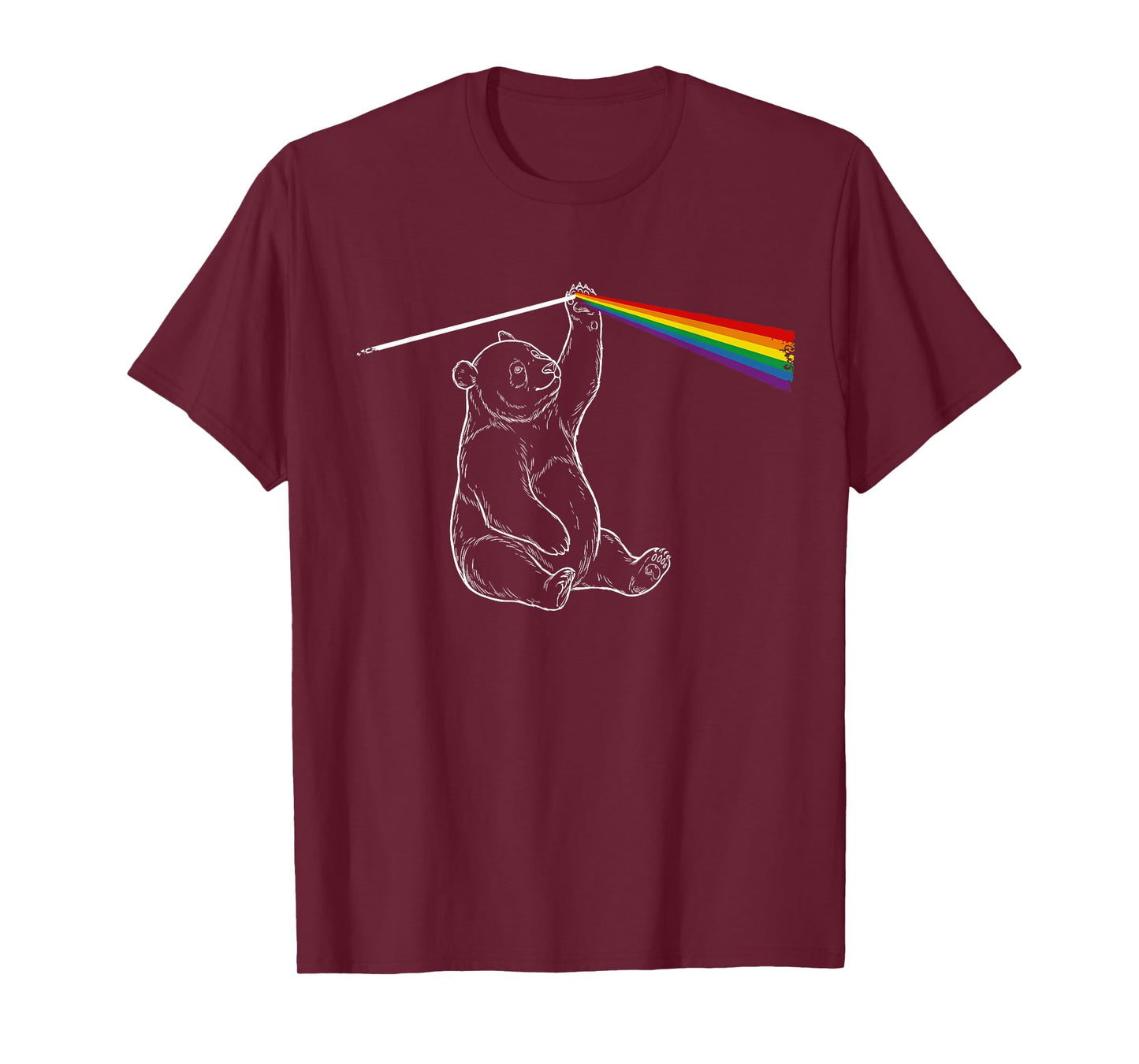 Playing with Light Panda Rainbow Men Kids Women T-Shirt