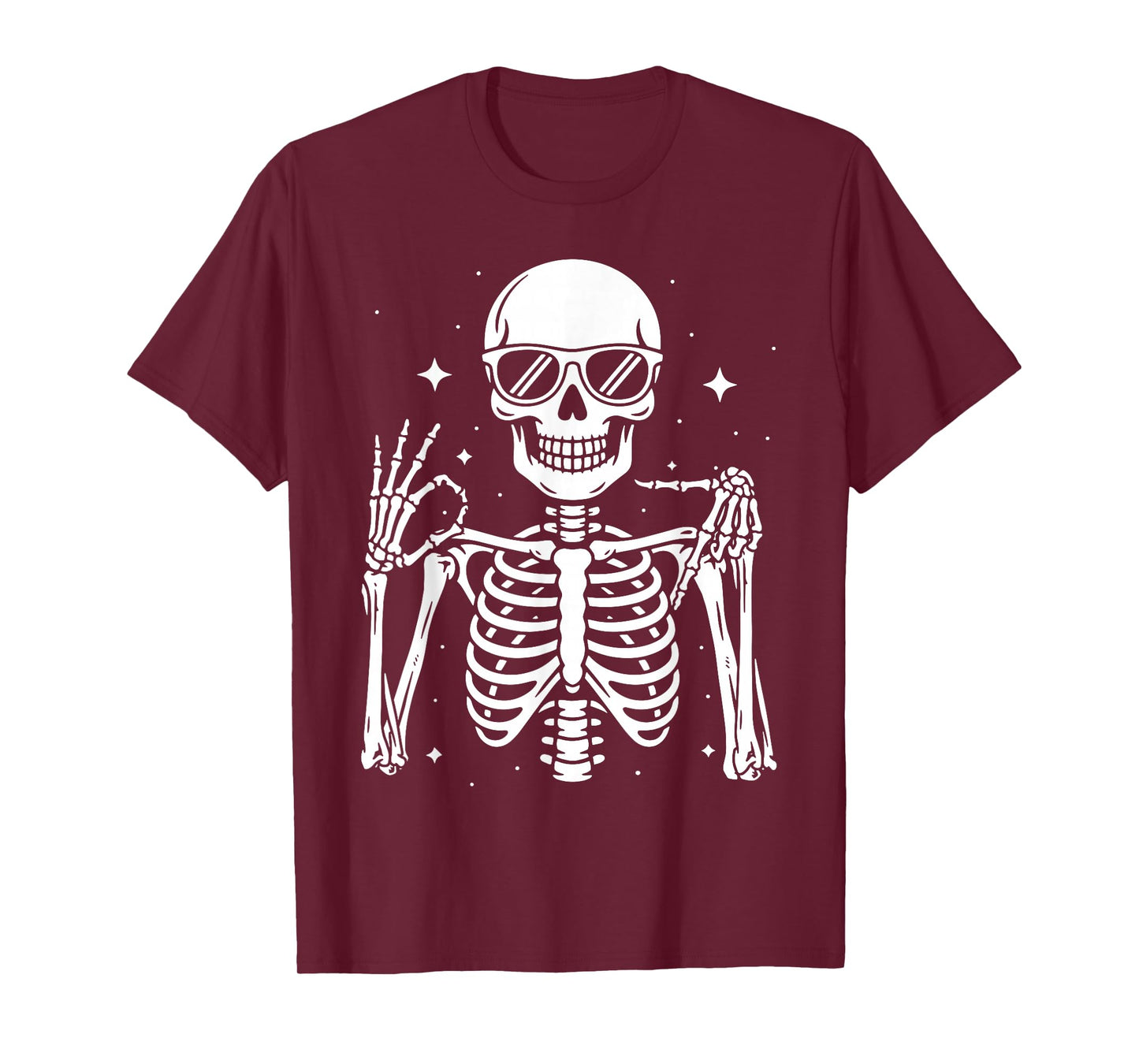 Six Seven 6 7 Meme Gen Alpha Halloween Skeleton Hands Sign T-Shirt