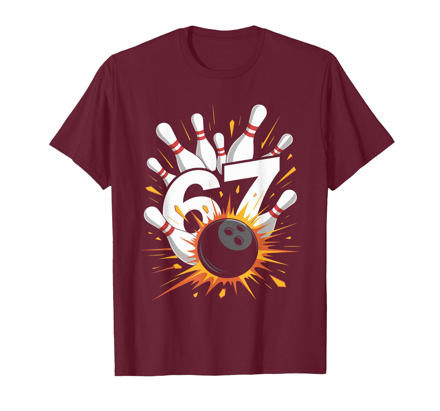 Bowling Ball 67 Six Seven Alpha Slang 6 7 Meme Kids Teacher T-Shirt
