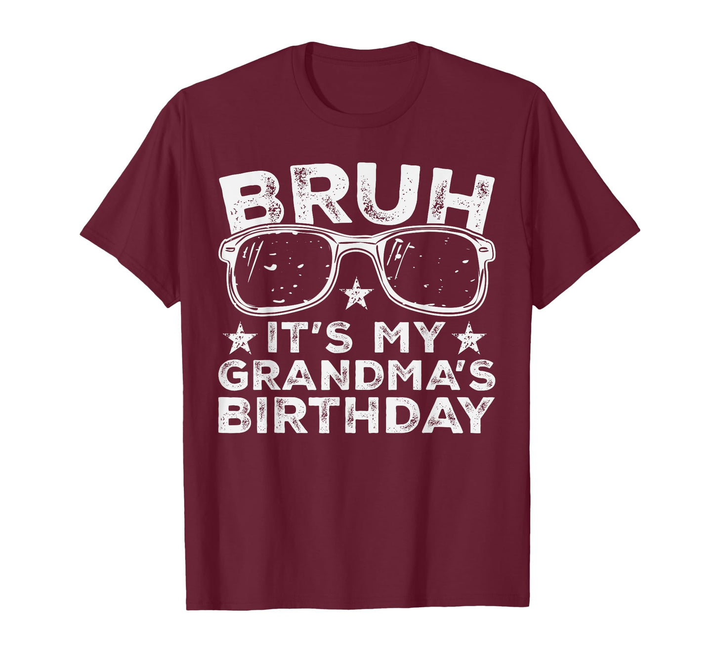 Bruh It's My Grandma's Birthday Funny Sunglasses Bday Kids T-Shirt
